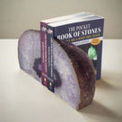 Purple Agate Geode Bookend Set