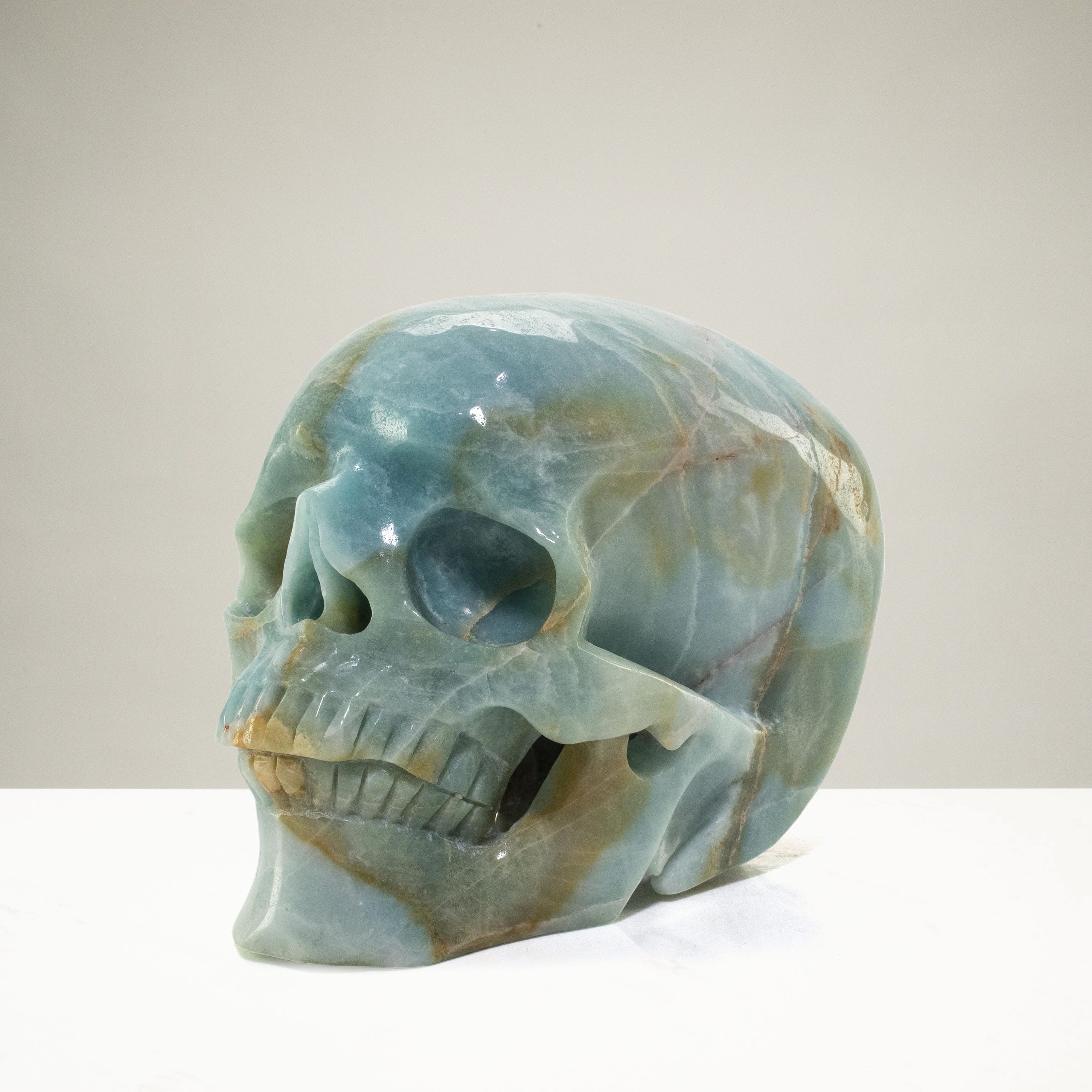 Kalifano Amazonite Amazonite Skull Carving 5.5" / 2,128g SK9000-AZ.001