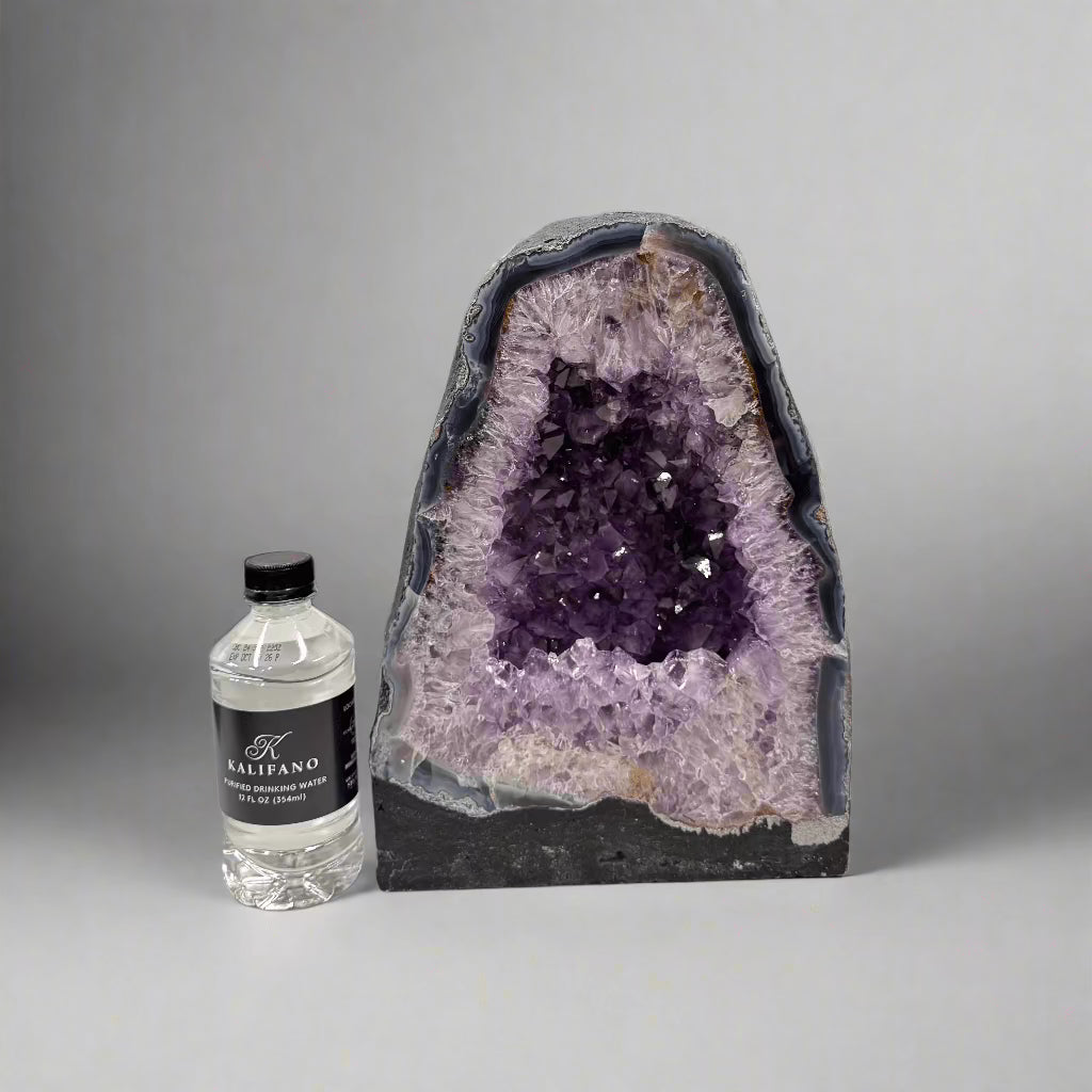 Kalifano Amethyst Amethyst Geode Cathedral from Brazil - 11" / 25 lbs BAG2800.016