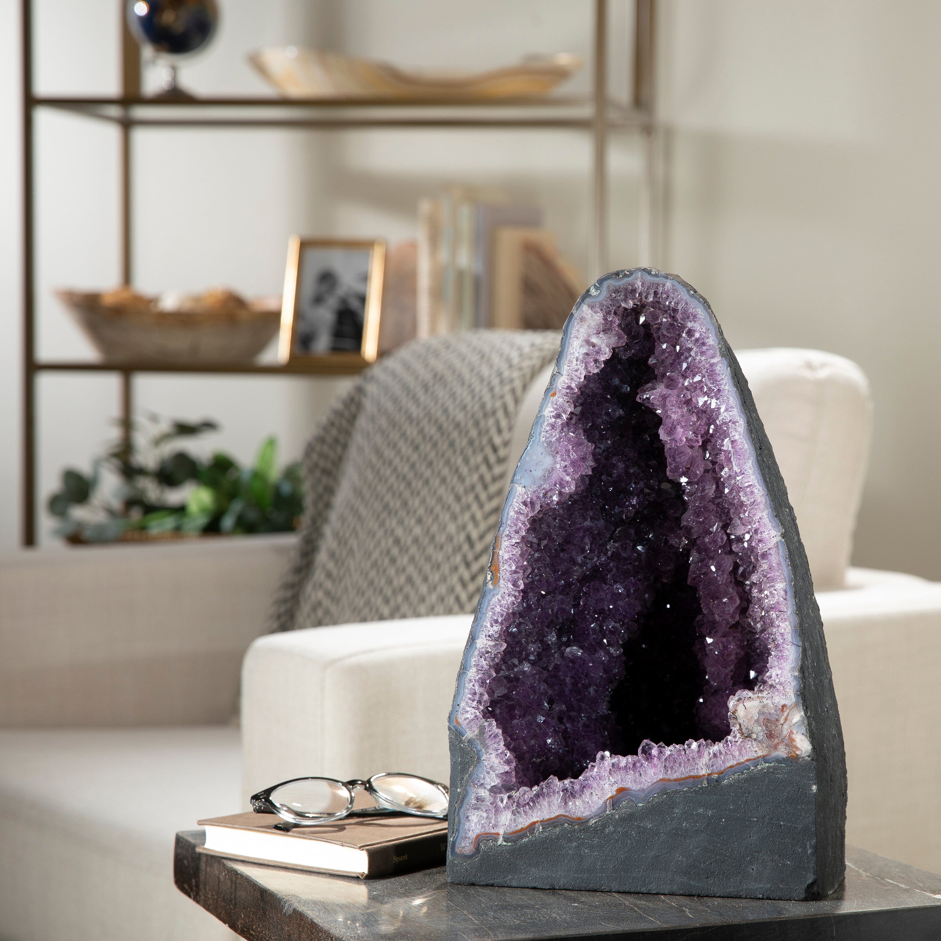 Kalifano Amethyst Amethyst Geode Cathedral from Brazil - 15" / 29.9lbs BAG3200.012