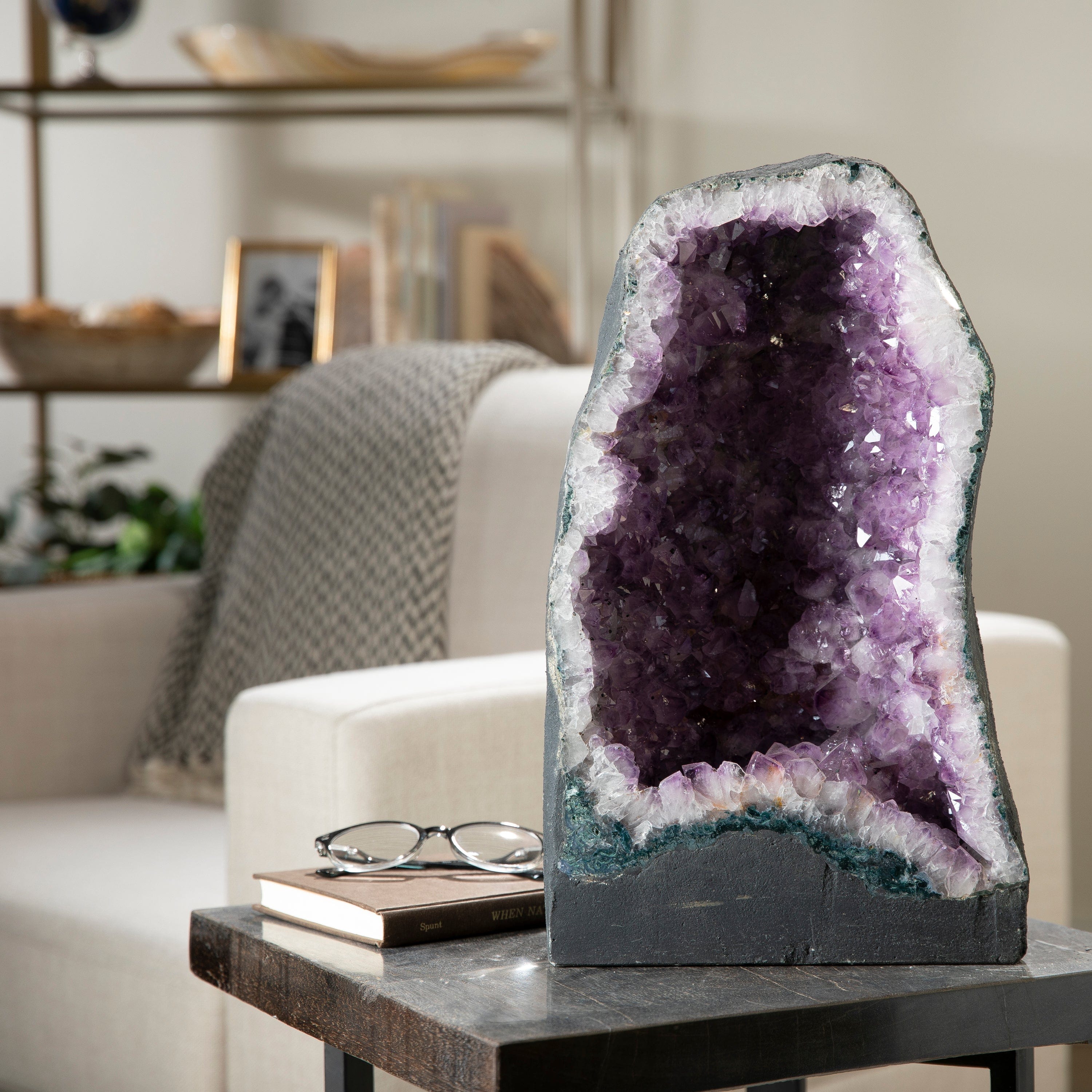 Kalifano Amethyst Amethyst Geode Cathedral from Brazil - 16" / 42 lbs BAG5200.003