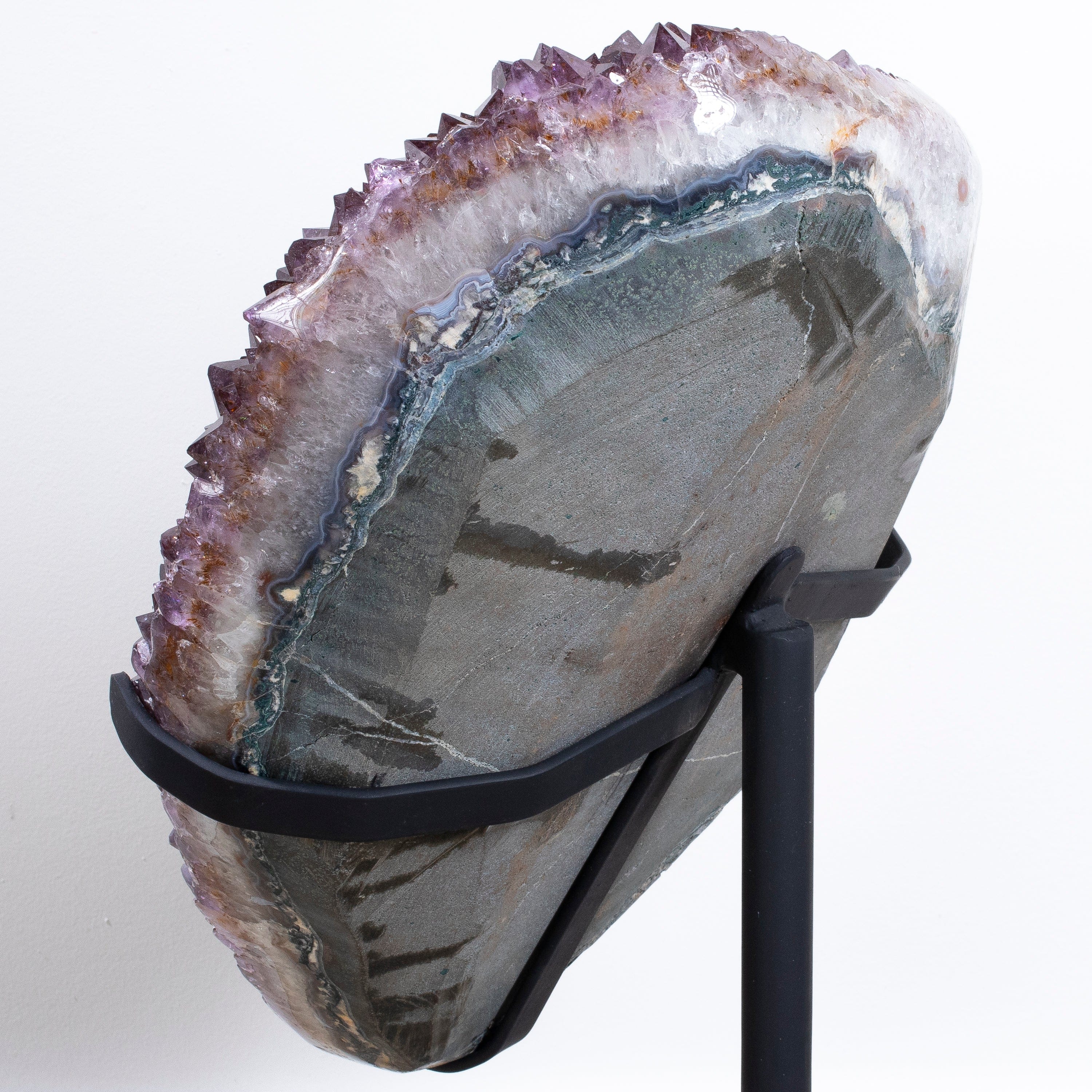 Kalifano Amethyst Amethyst Geode from Brazil on Custom Stand- 25" / 49 lbs BAG7000.006