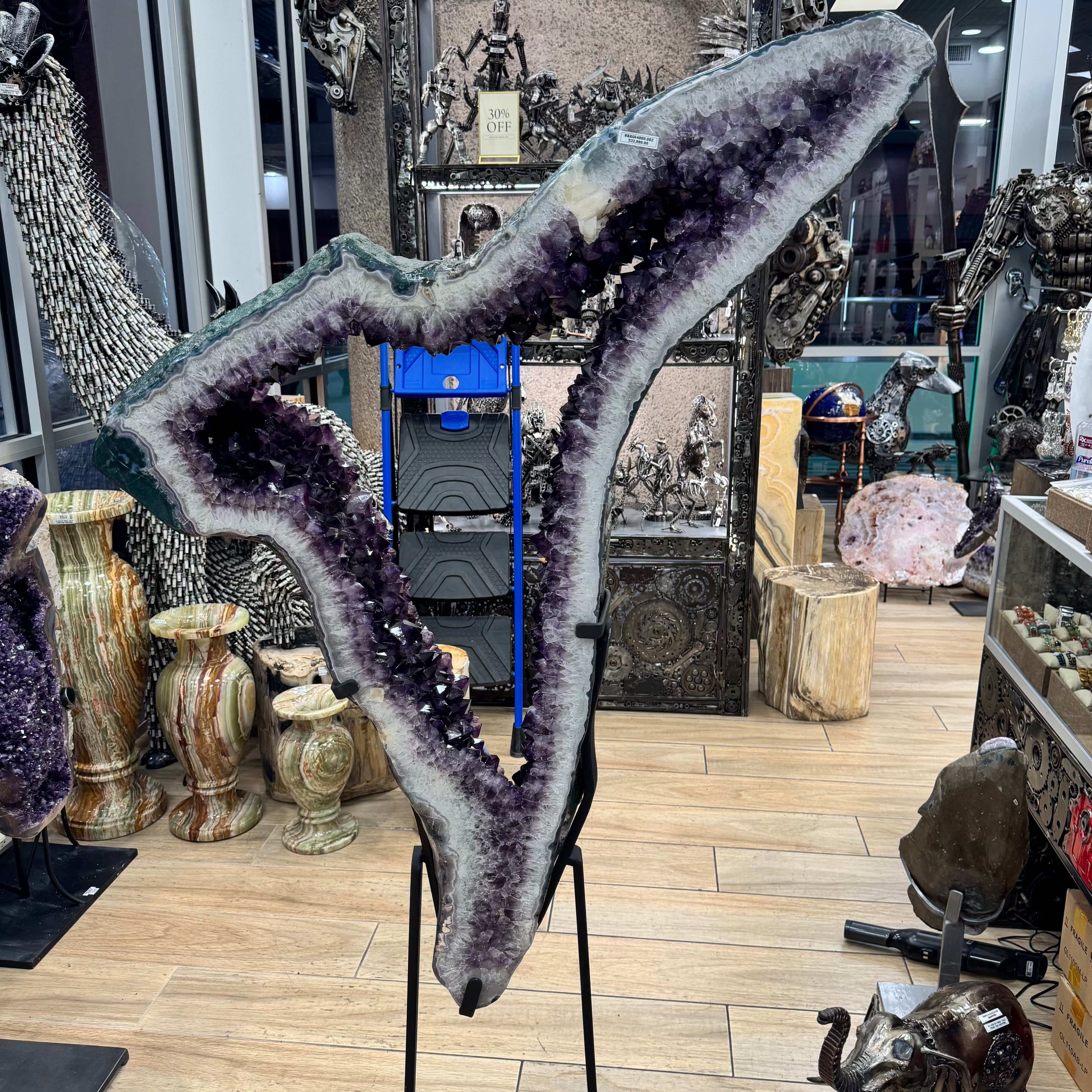 Kalifano Amethyst Amethyst Geode Slice from Brazil - 69" / 207 lbs BAG64000.002