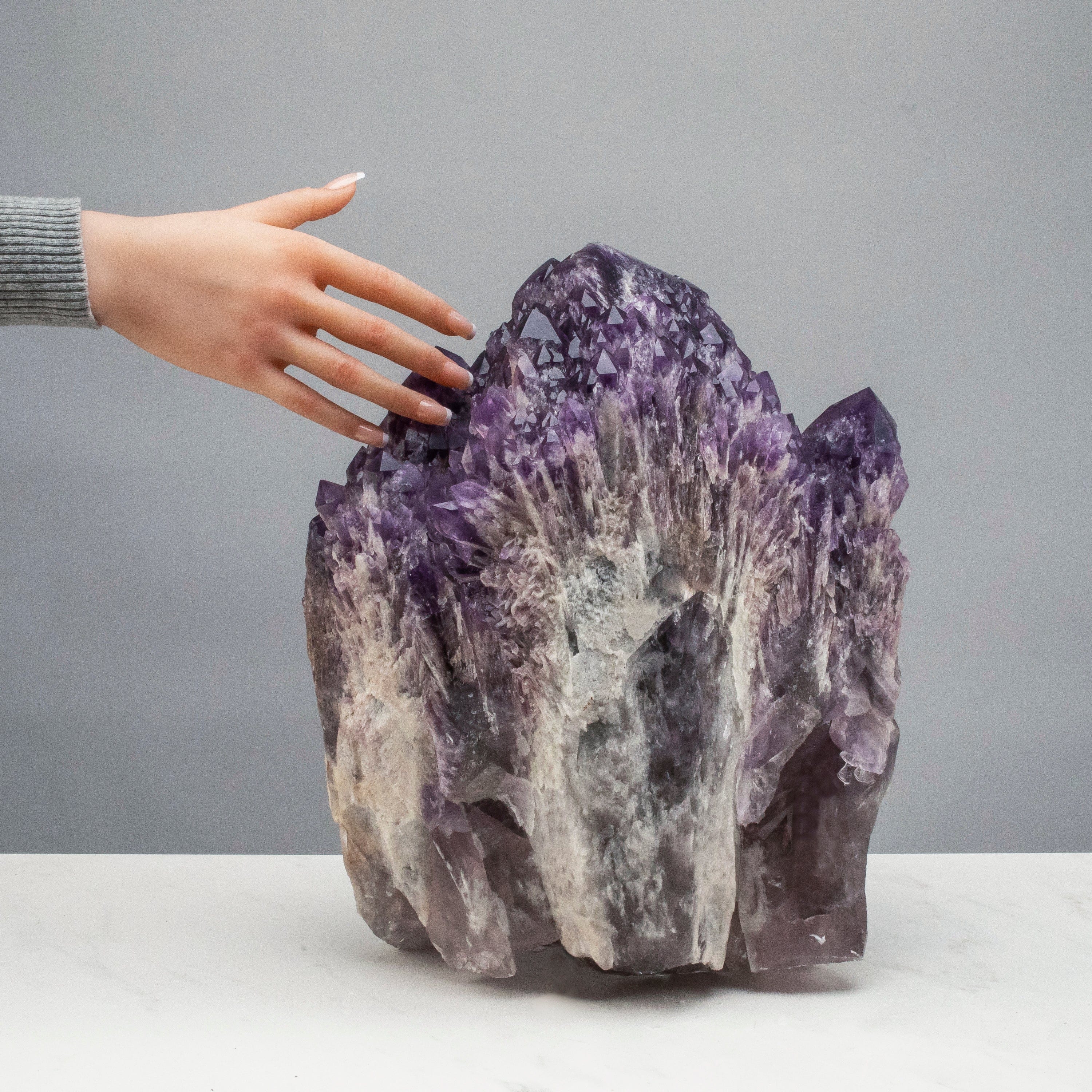 Kalifano Amethyst Elestial Amethyst Cluster Point from Brazil - 35lbs / 14" ALW8000.001