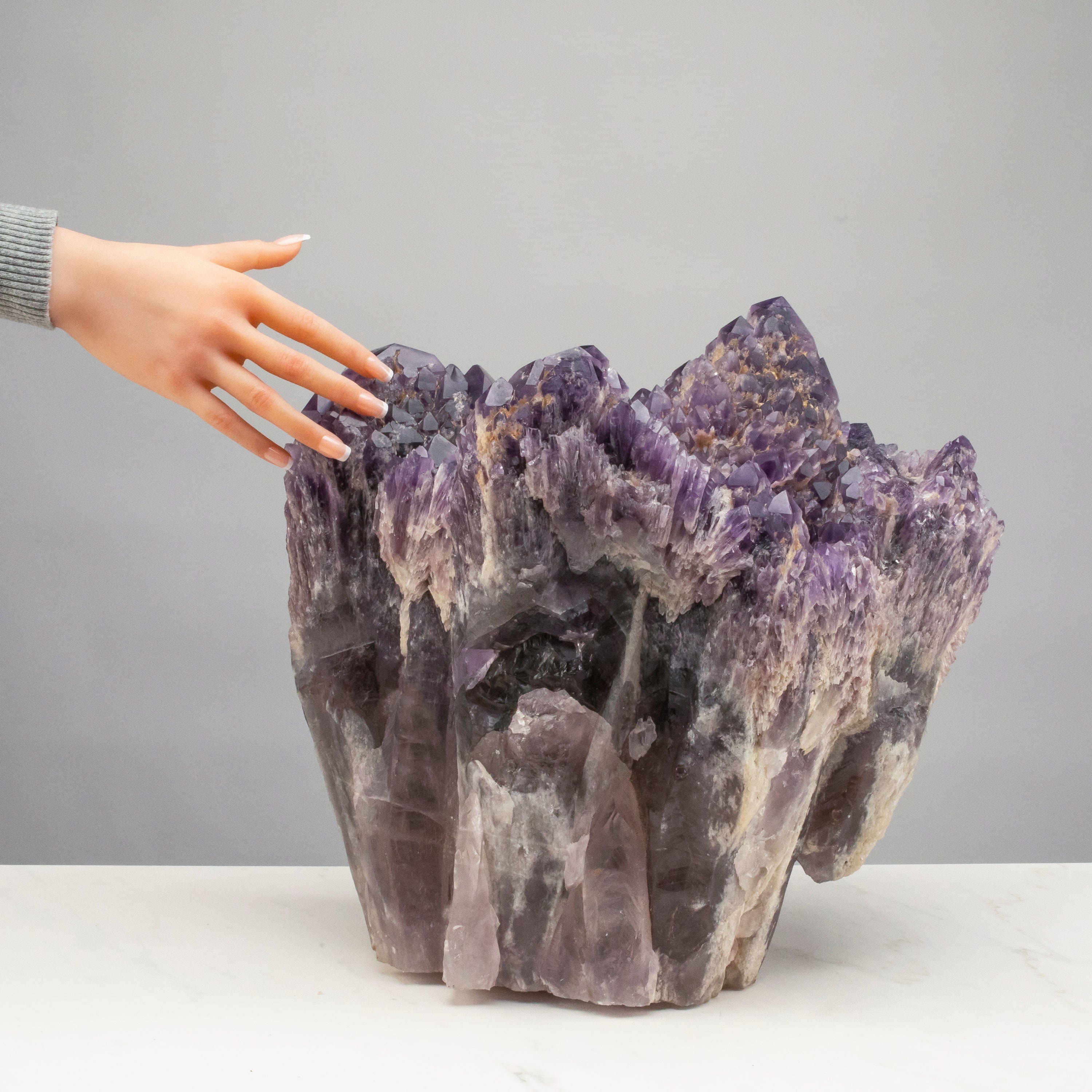 Kalifano Amethyst Elestial Amethyst Cluster Point from Brazil - 70lbs / 17" ALW19200.001