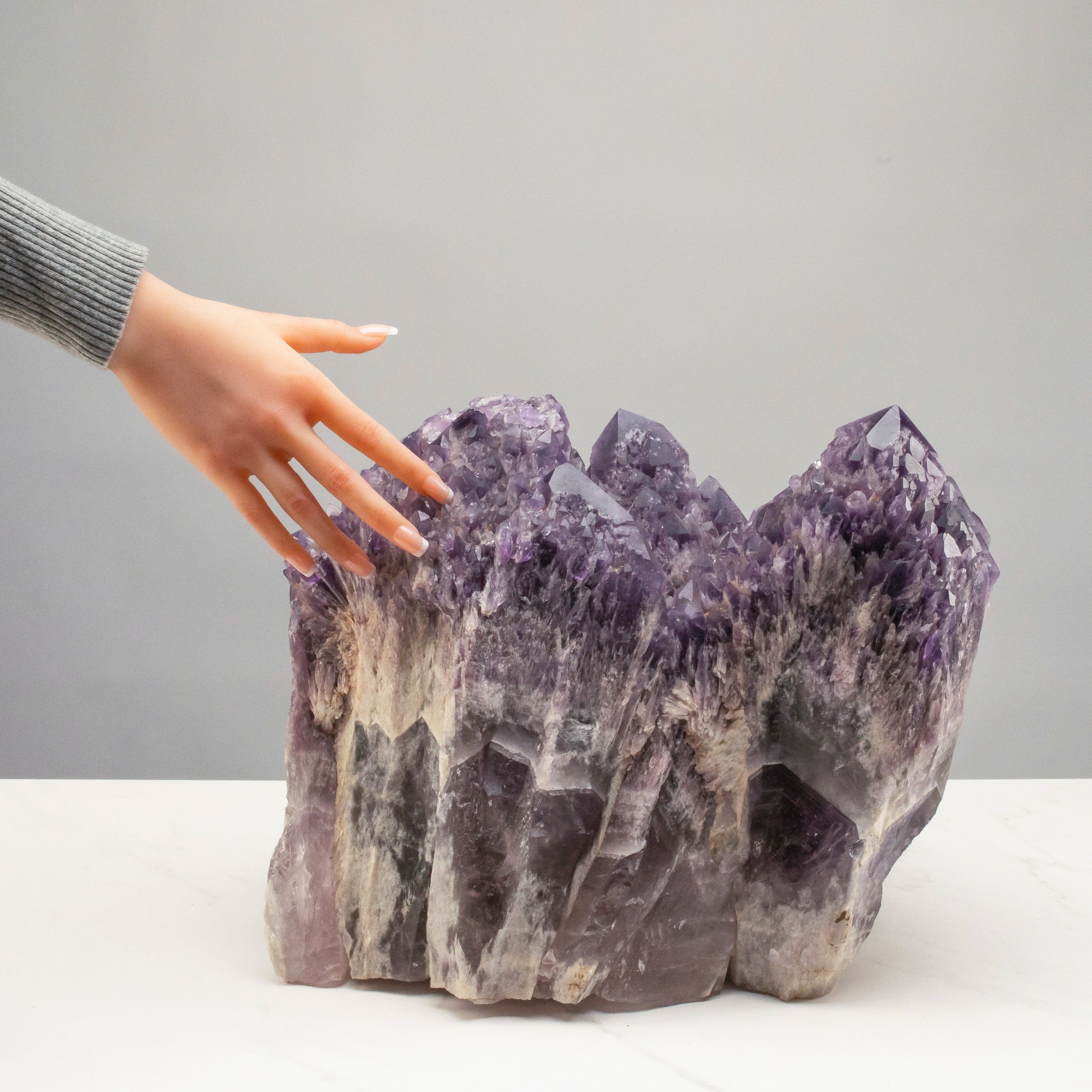 Kalifano Amethyst Elestial Amethyst Cluster Point from Brazil - 75lbs / 14" ALW21600.001