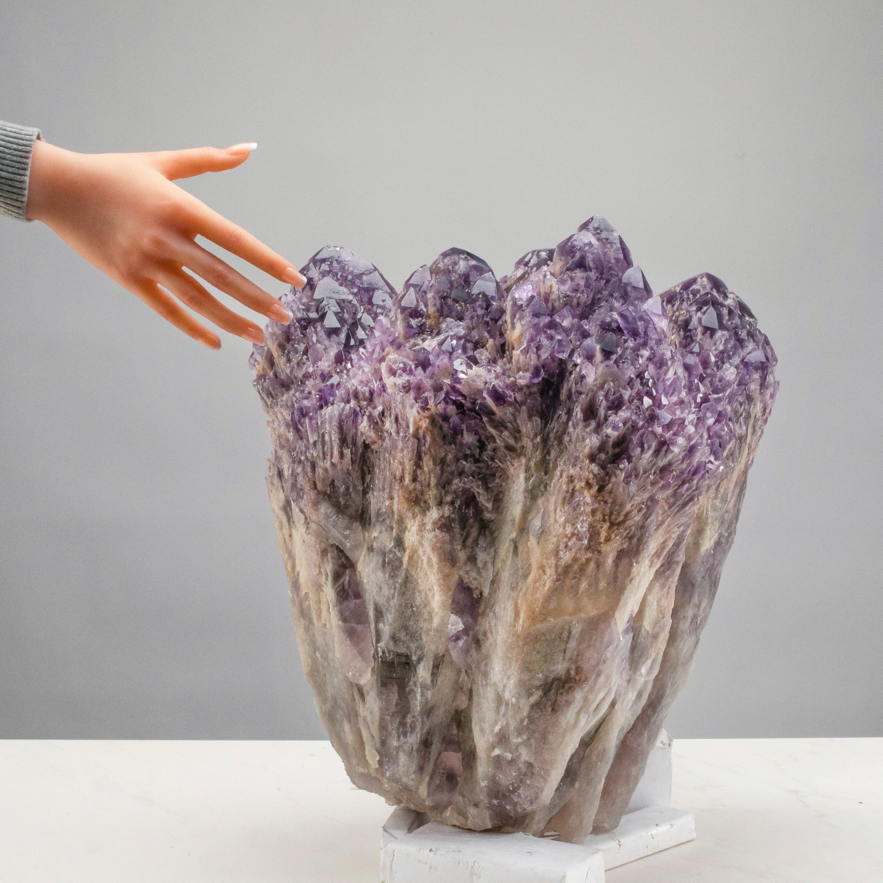 Kalifano Amethyst Elestial Amethyst Cluster Point from Brazil - 88lbs / 14" ALW24000.001