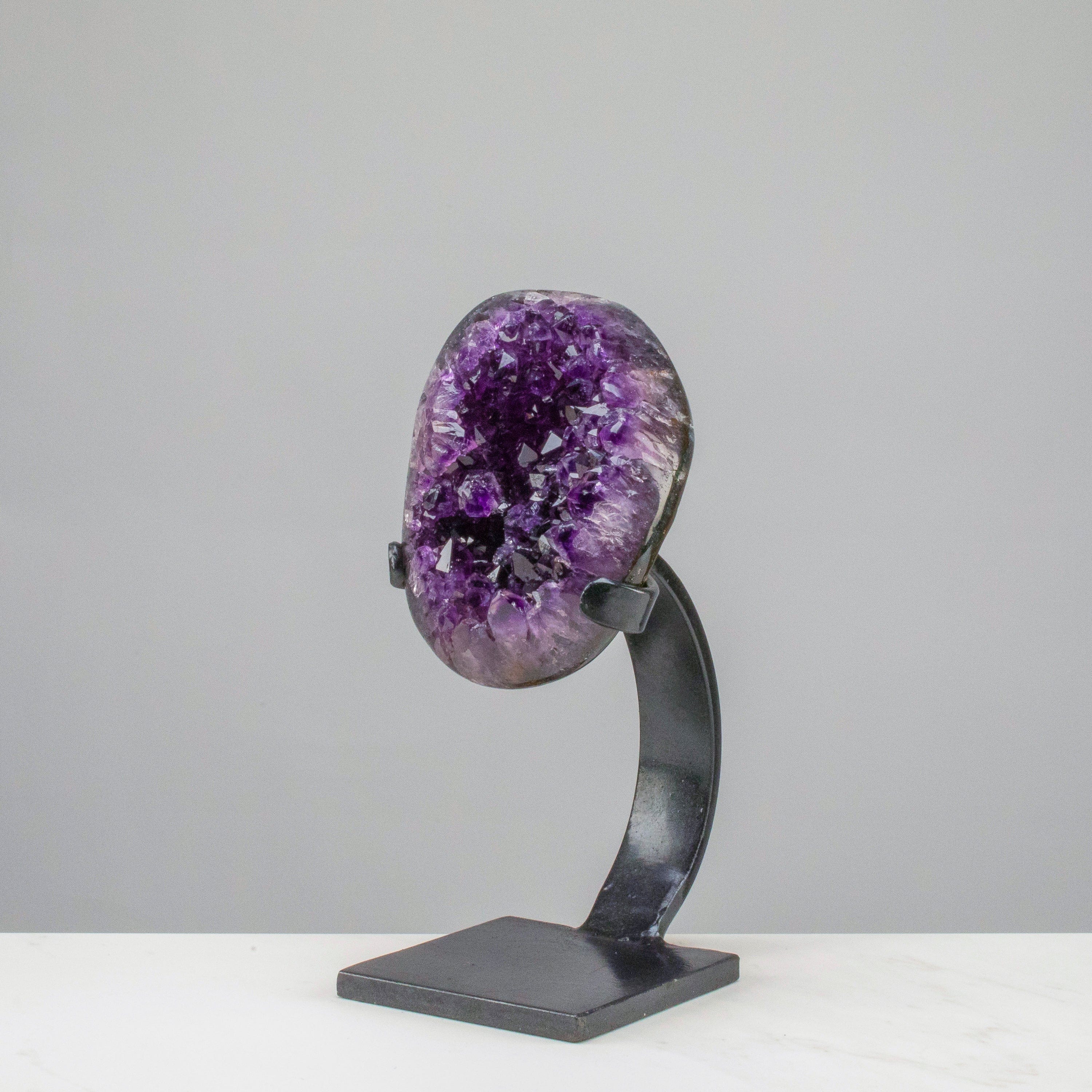 Kalifano Amethyst Large Uruguayan Amethyst Geode on Custom Stand - 10" / 5.5 lbs - AAA Grade UAG1600-A