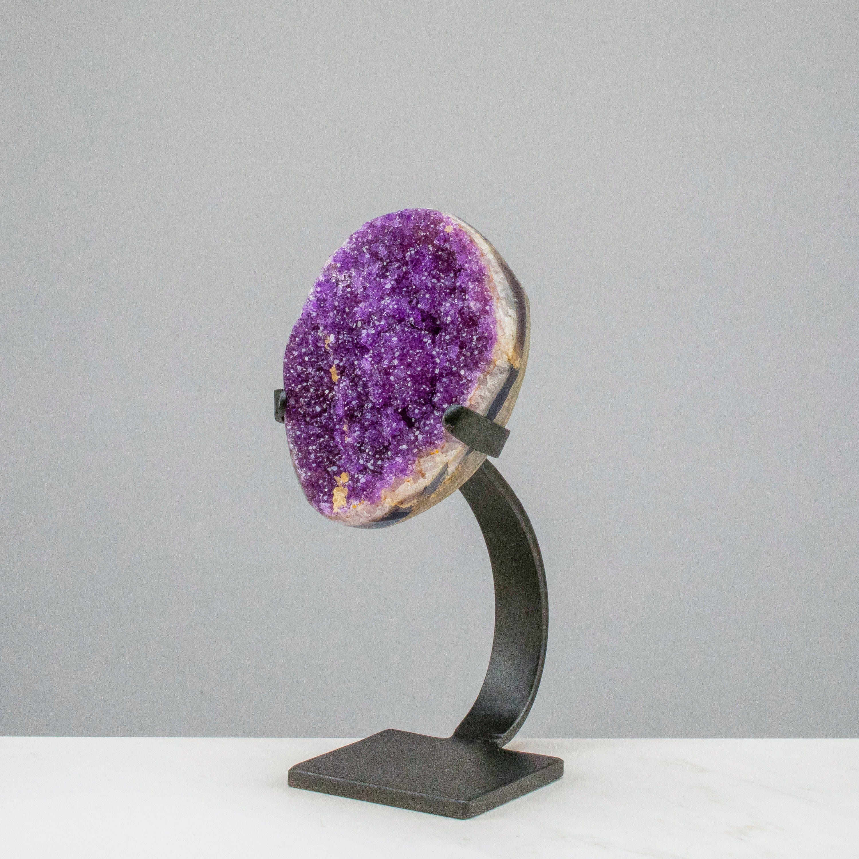 Kalifano Amethyst Medium Uruguayan Amethyst Geode on Custom Stand - 9"/ 4 lbs - A Grade UAG800-B