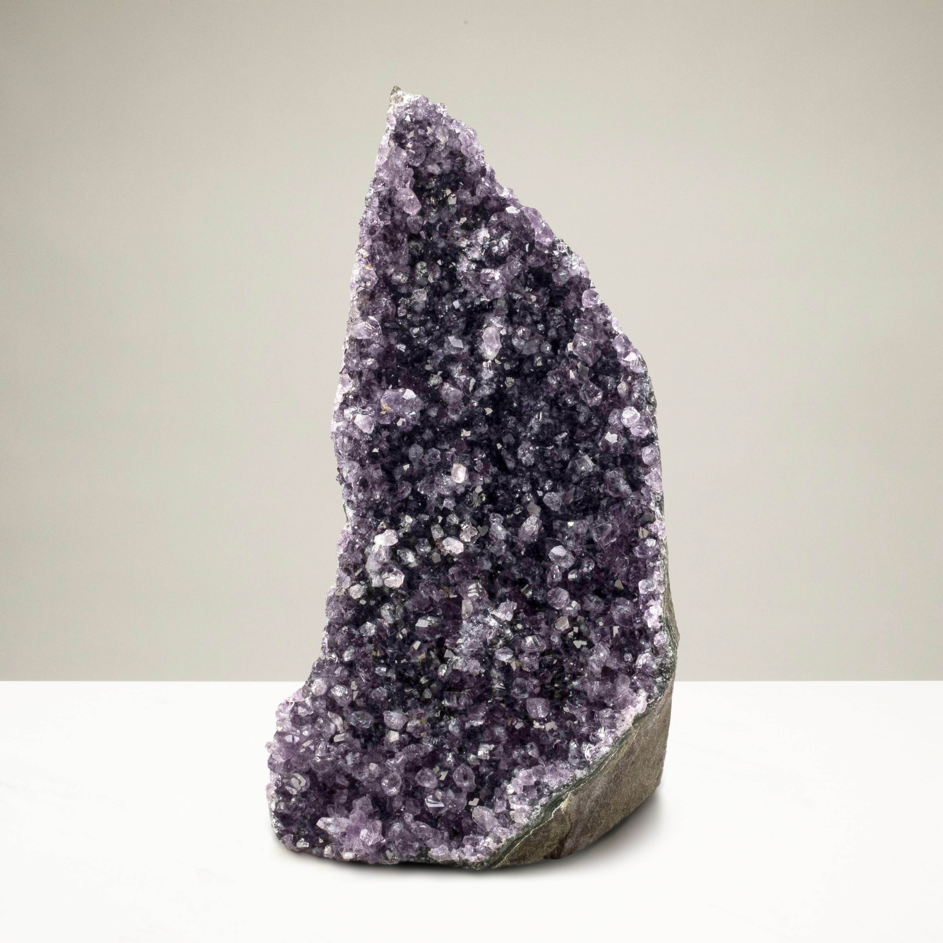 Kalifano Amethyst Small Brazilian Druzy Amethyst Geode on Cut Base BAG200