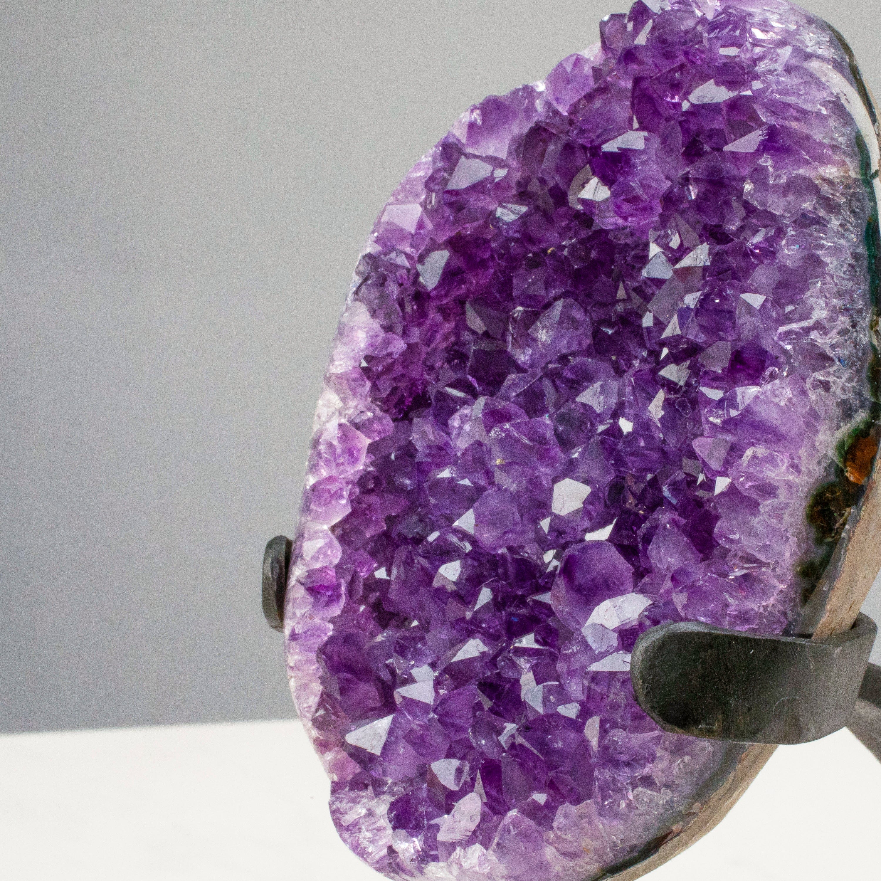 Kalifano Amethyst Small Uruguayan Amethyst Geode on Custom Stand - 8"/ 2.5 lbs - A Grade UAG600-B