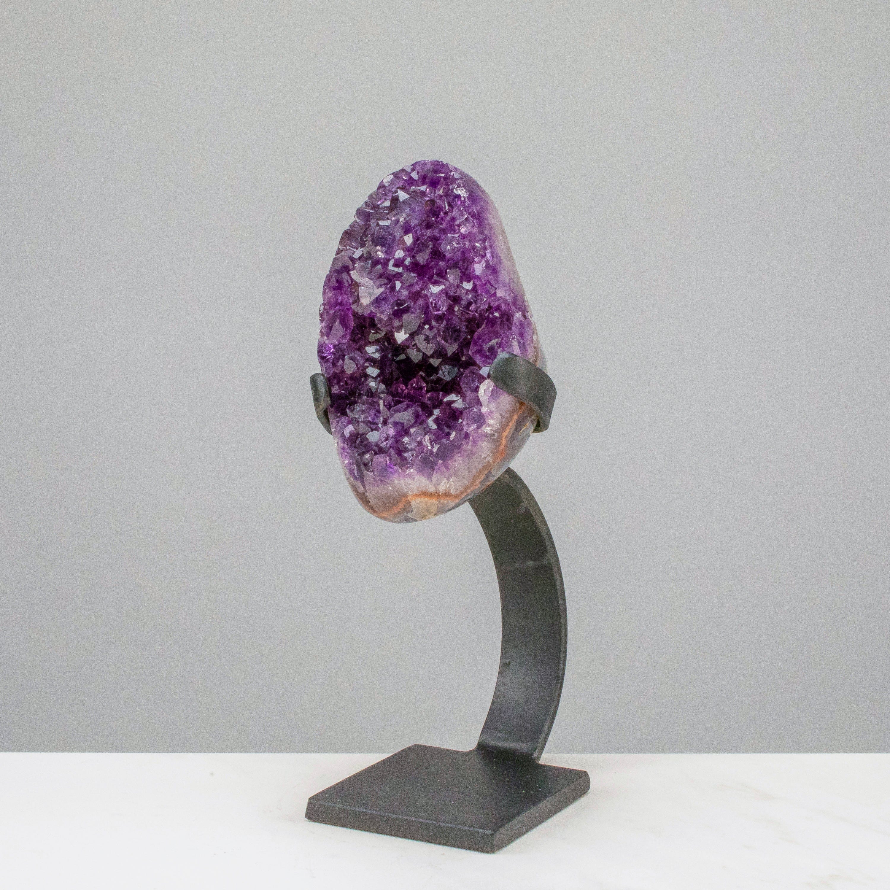 Kalifano Amethyst Small Uruguayan Amethyst Geode on Custom Stand - 8"/ 2.5 lbs - AAA Grade UAG800-A