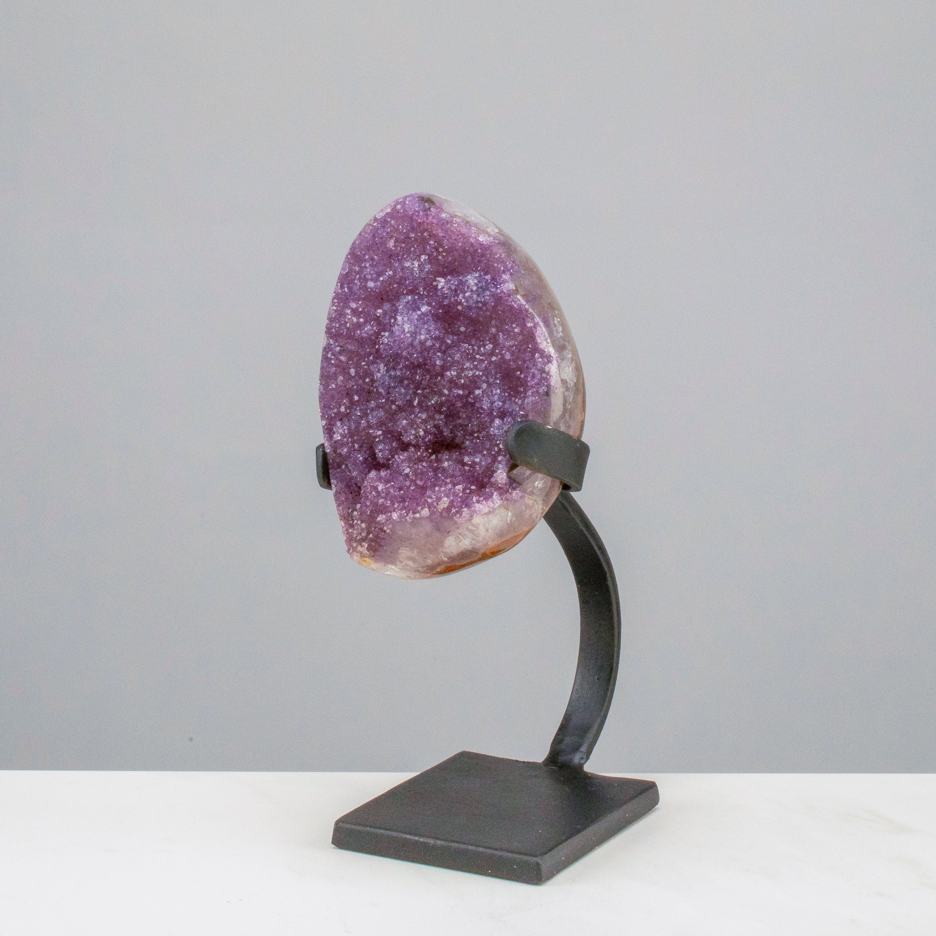 Kalifano Amethyst Small Uruguayan Amethyst Geode on Custom Stand - 8"/ 2.5 lbs  - B Grade UAG500-C