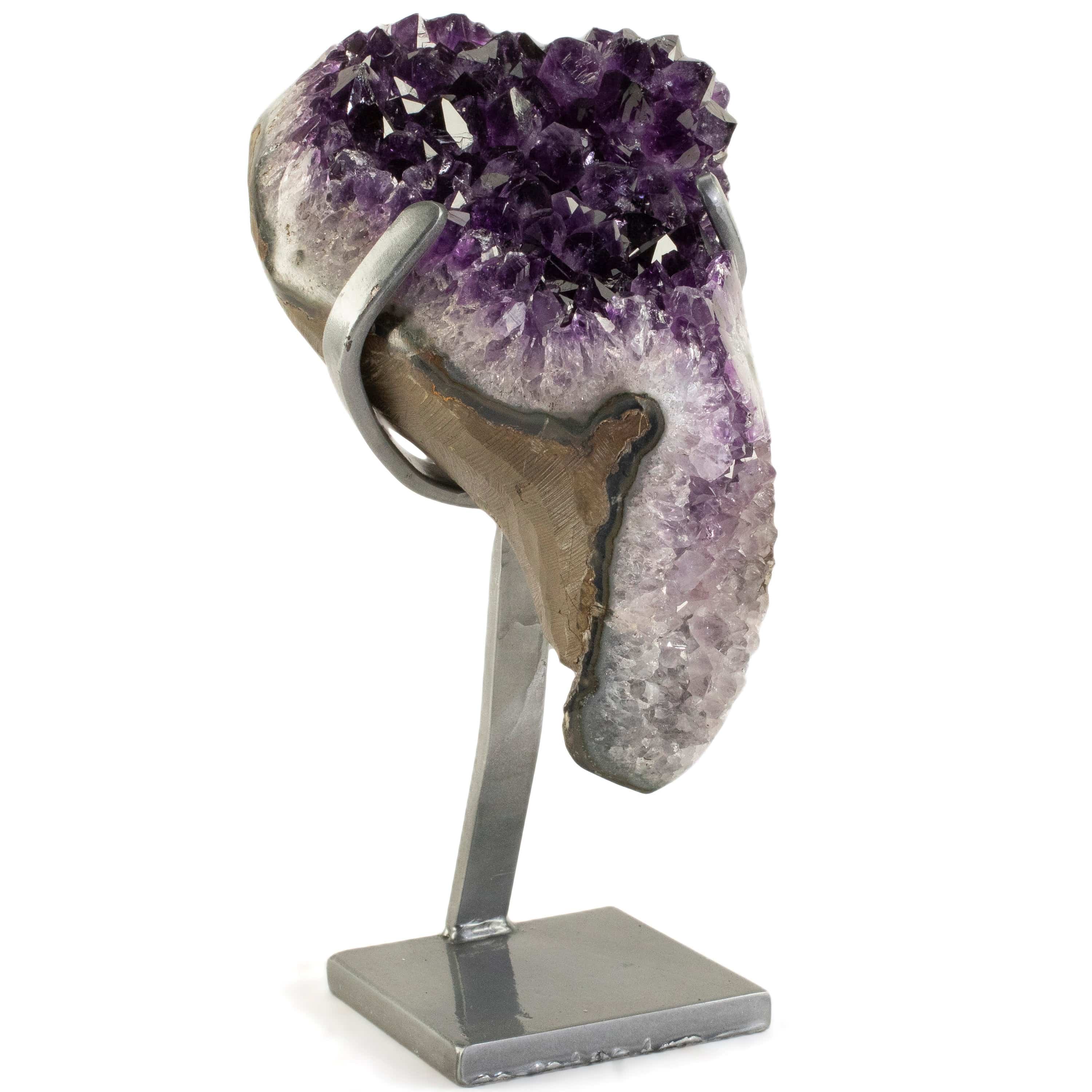 Kalifano Amethyst Uruguayan Amethyst Geode on Custom Stand - 10.6 lbs / 11.5 in. UAG4800.017