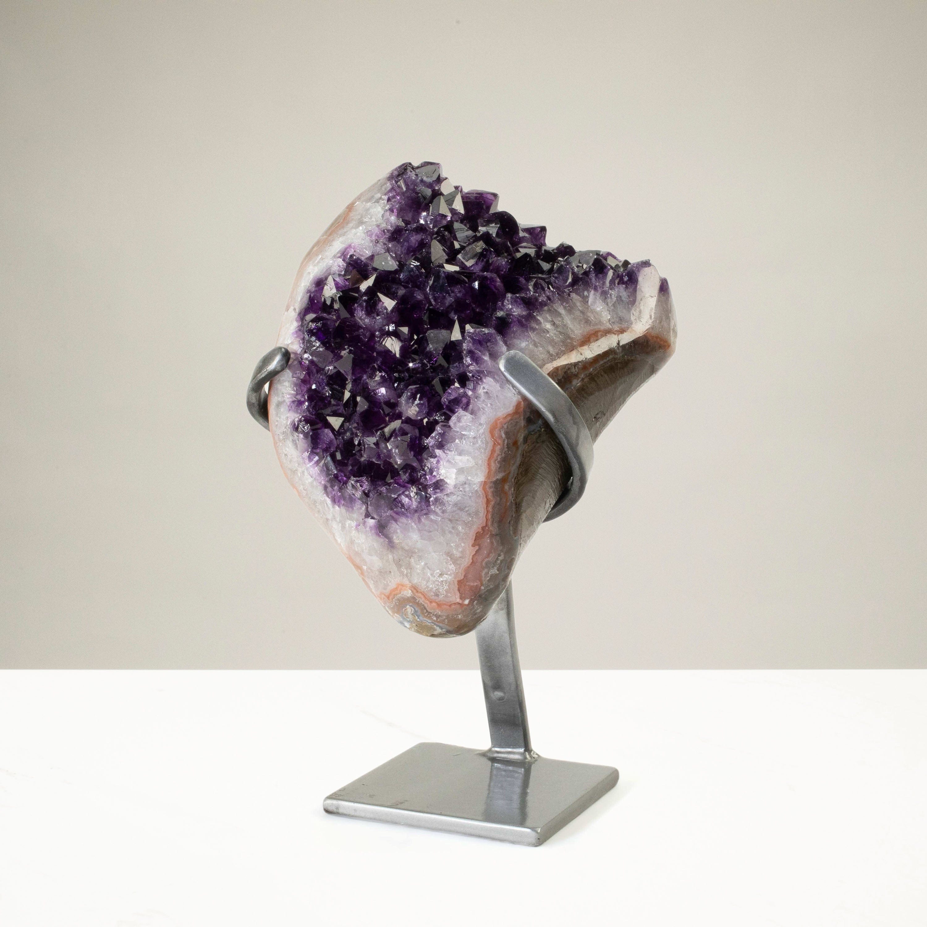 Kalifano Amethyst Uruguayan Amethyst Geode on Custom Stand - 11.2 lbs / 11 in. UAG5100.002