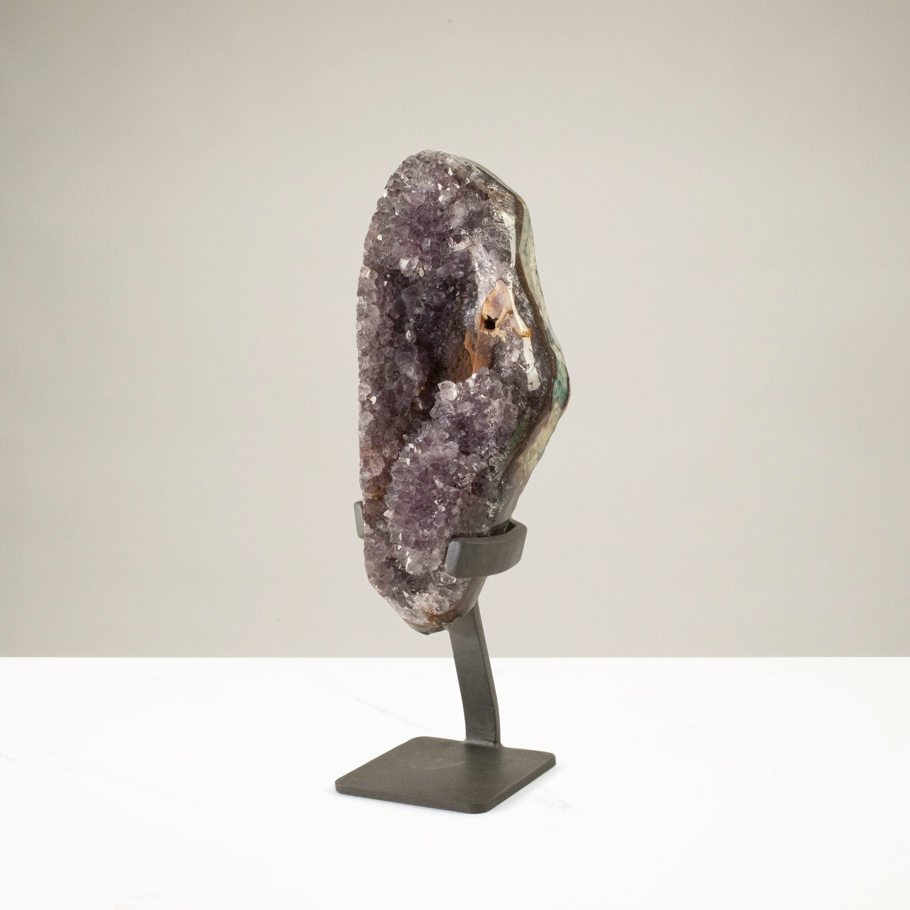 Kalifano Amethyst Uruguayan Amethyst Geode on Custom Stand - 11.2 lbs / 16.5 in. UAG2300.012