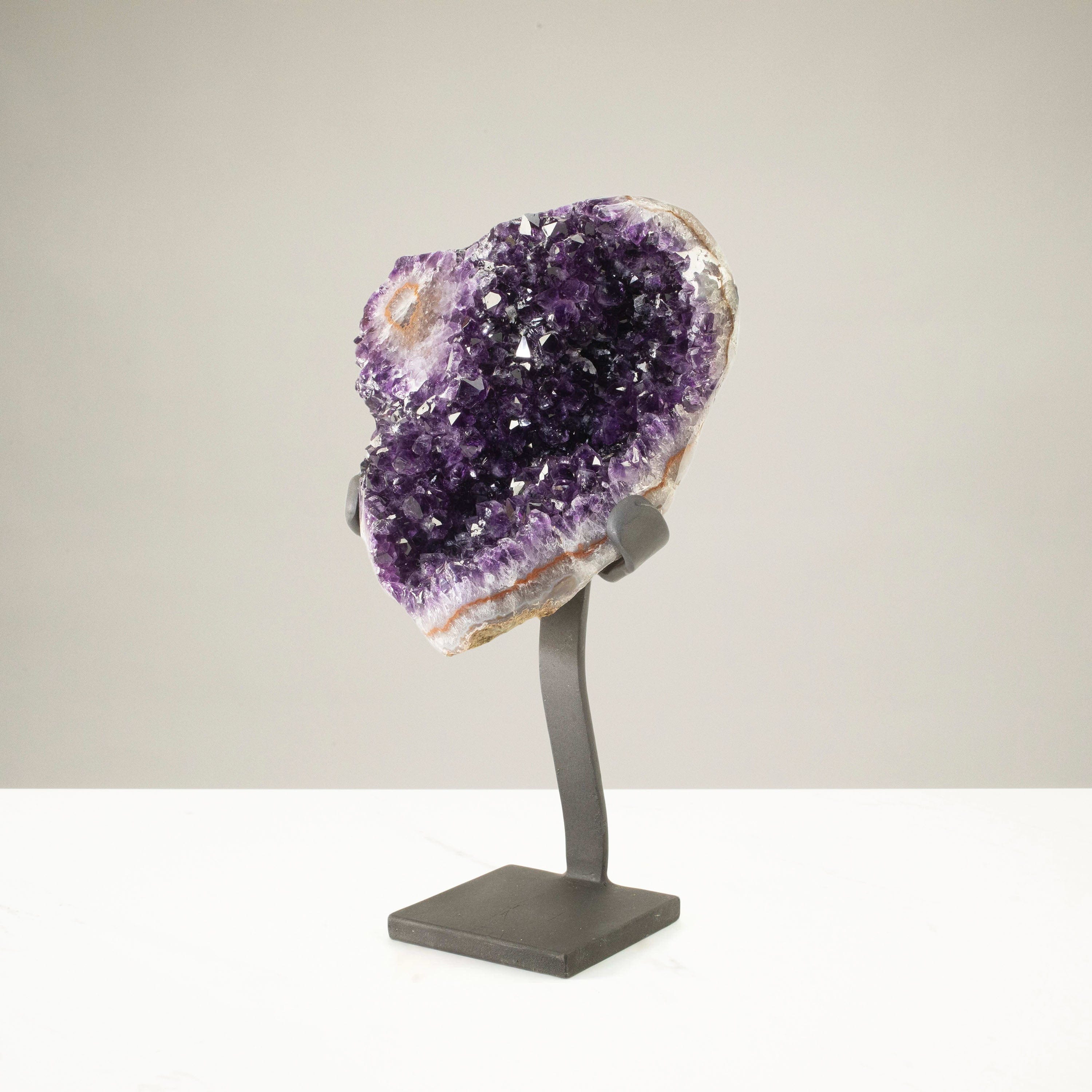 Kalifano Amethyst Uruguayan Amethyst Geode on Custom Stand - 12.8 lbs / 13.5 in. UAG5800.003