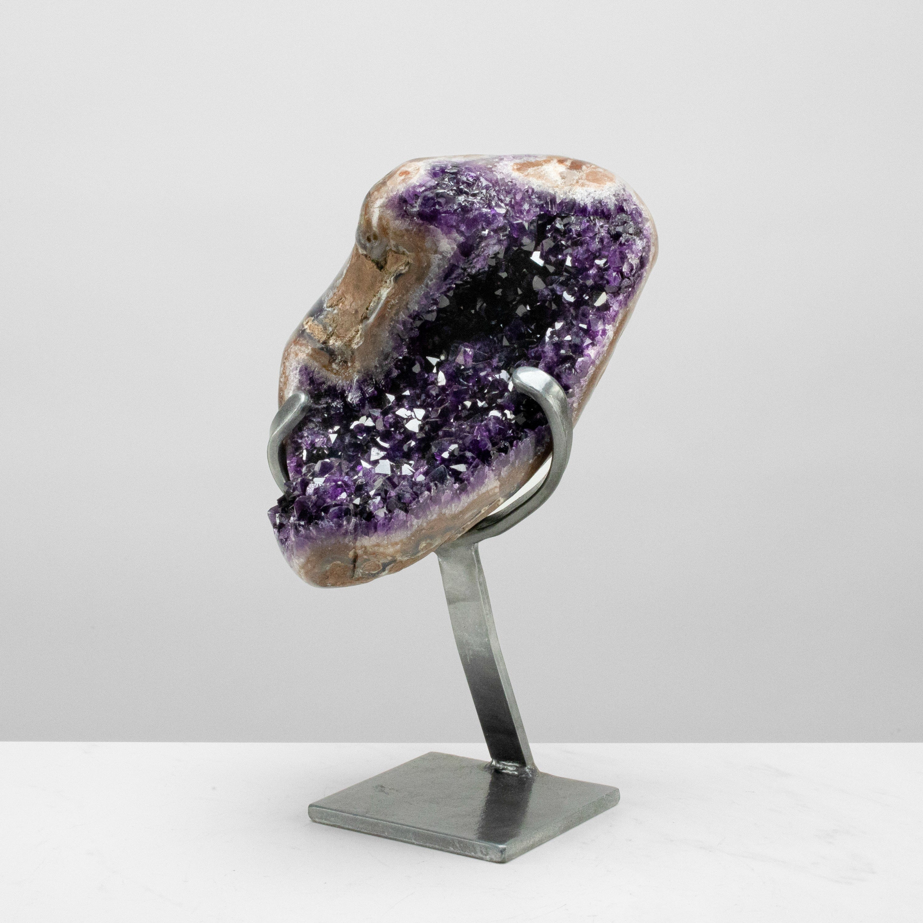 Kalifano Amethyst Uruguayan Amethyst Geode on Custom Stand - 12" / 8 lbs - (Best Quality) UAG2800-A