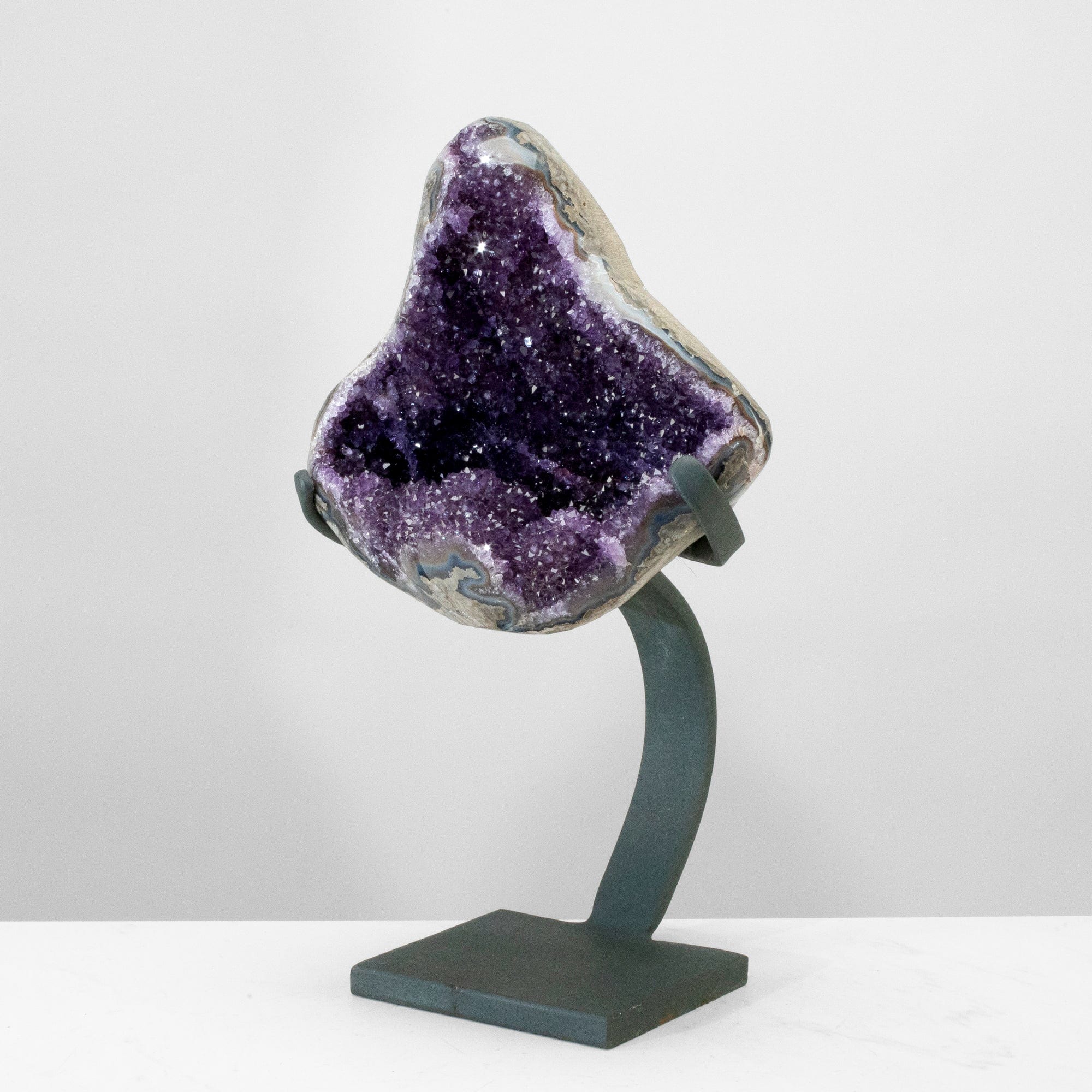 Kalifano Amethyst Uruguayan Amethyst Geode on Custom Stand  - 13" / 11 lbs (Good Quality) UAG2000-C