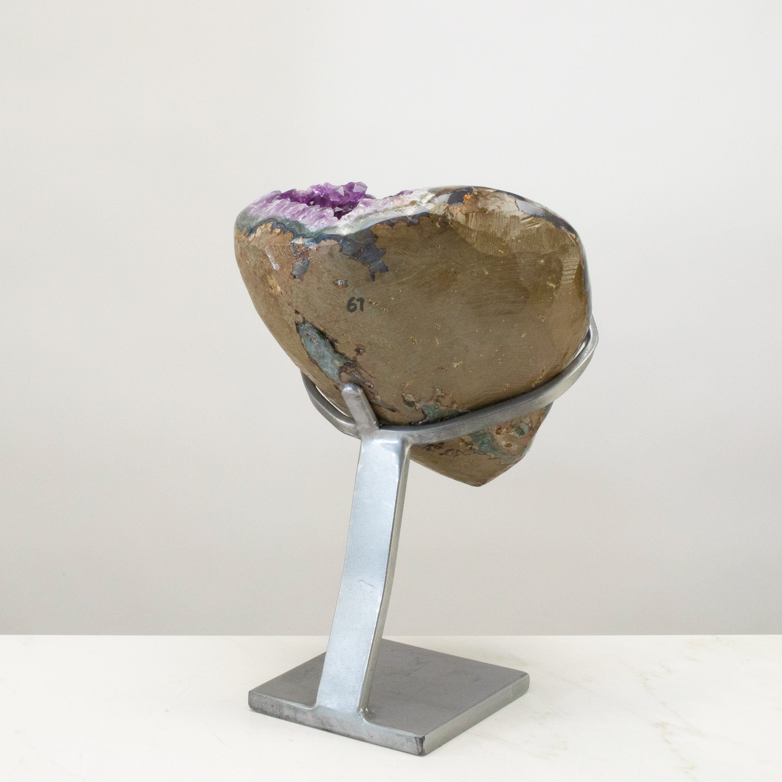 Kalifano Amethyst Uruguayan Amethyst Geode on Custom Stand - 13" / 19 lbs UAG8800.002