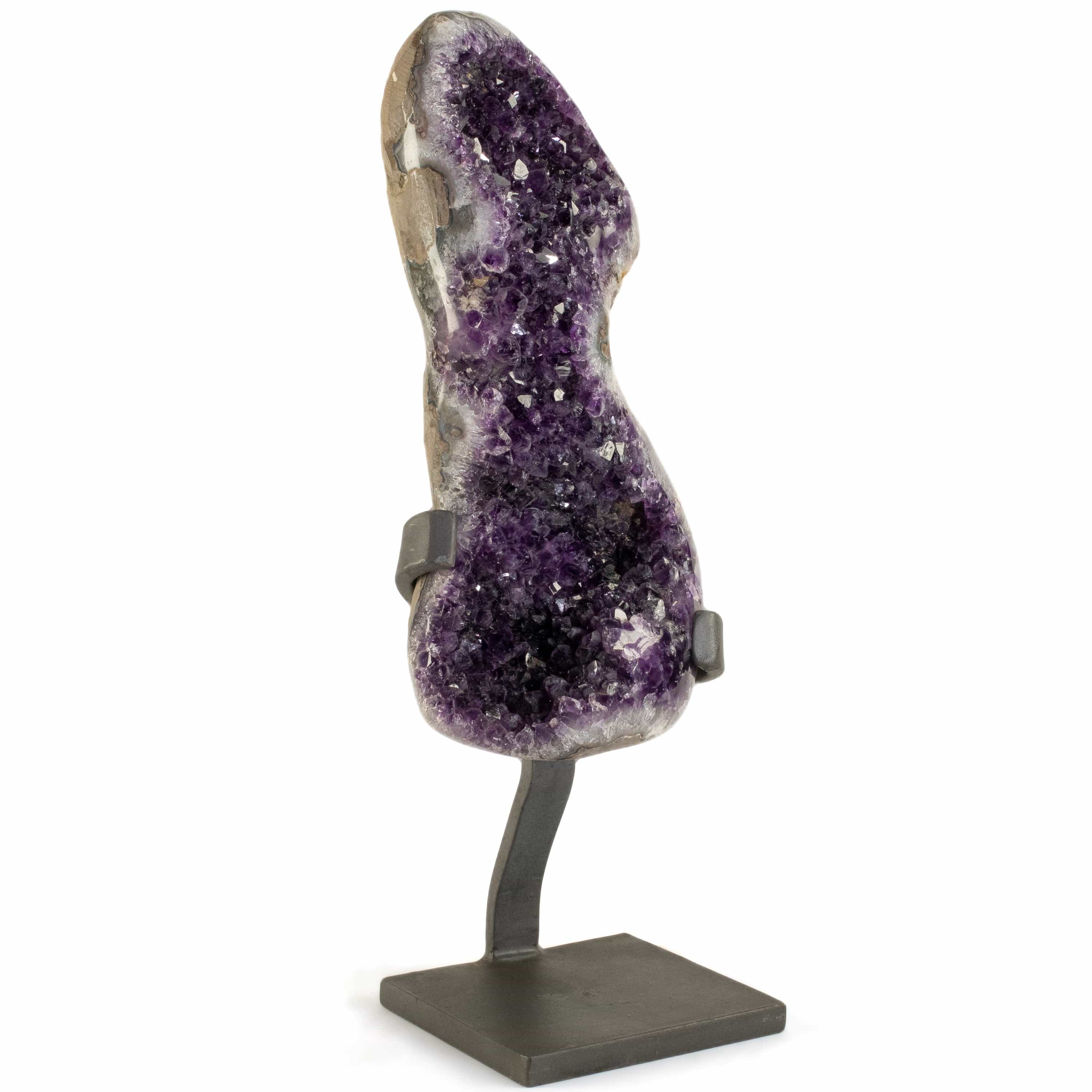 Kalifano Amethyst Uruguayan Amethyst Geode on Custom Stand - 13.9 lbs / 17 in. UAG6300.001