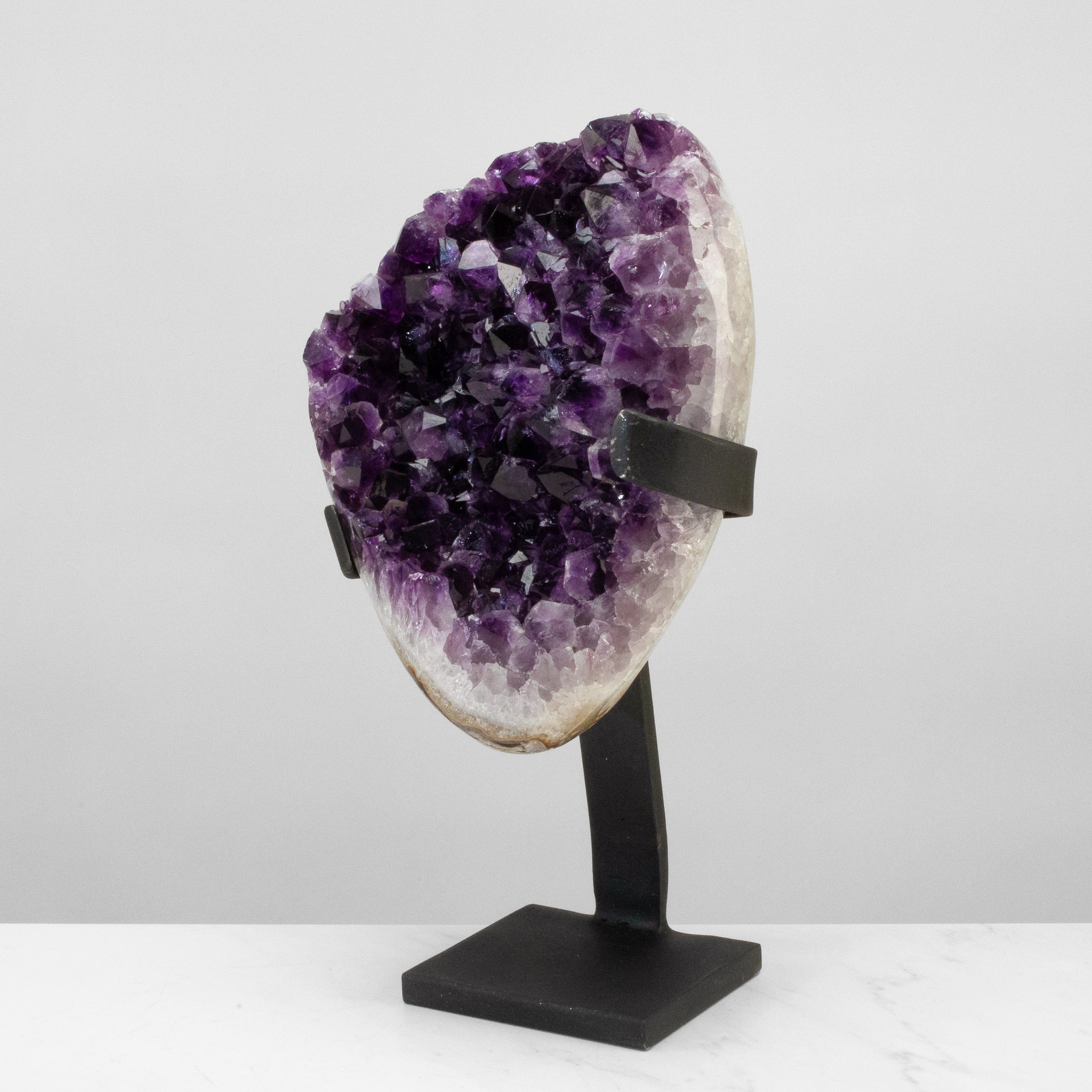 Kalifano Amethyst Uruguayan Amethyst Geode on Custom Stand - 14" / 14 lbs UAG6800.007