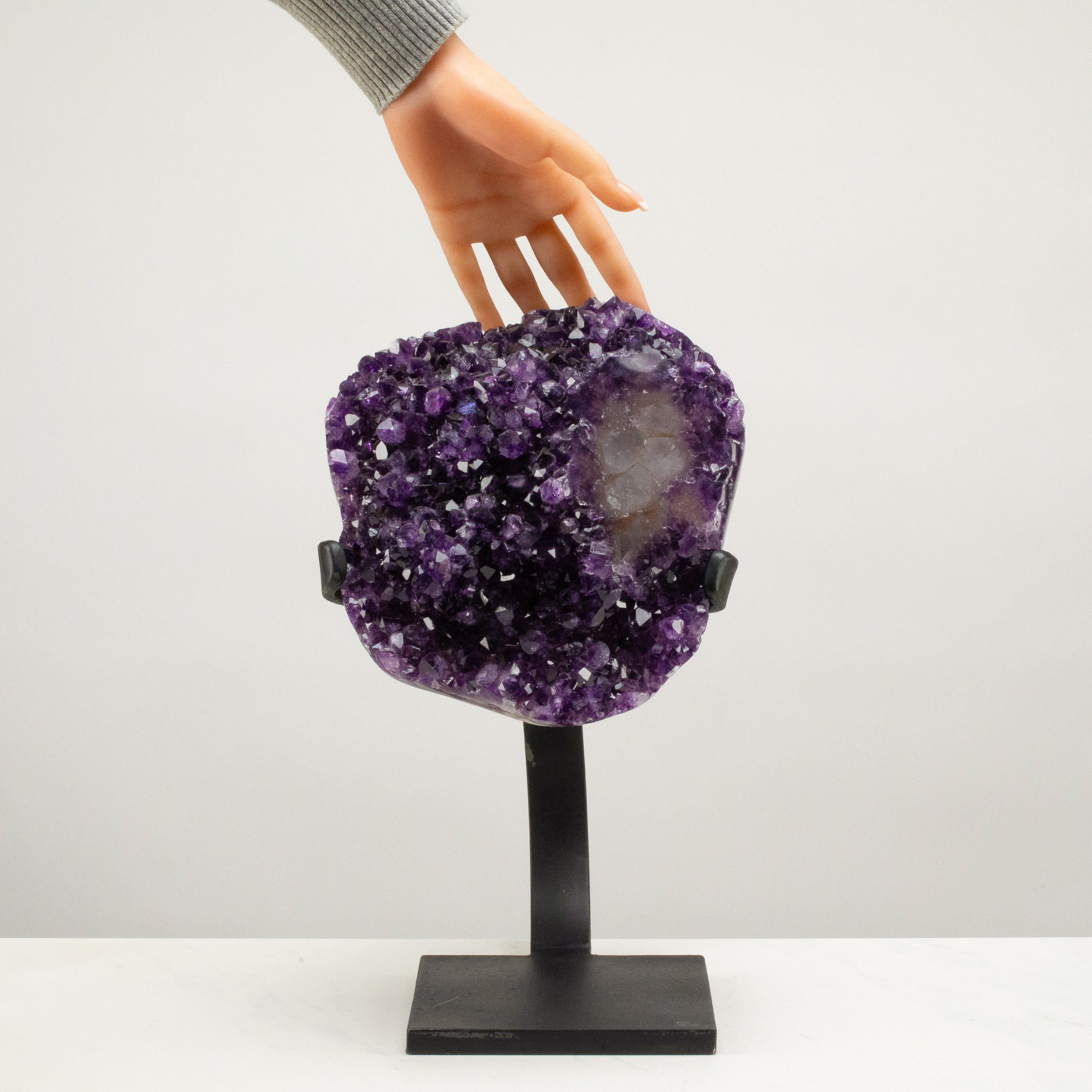 Kalifano Amethyst Uruguayan Amethyst Geode on Custom Stand - 14" / 17 lbs UAG7600.007