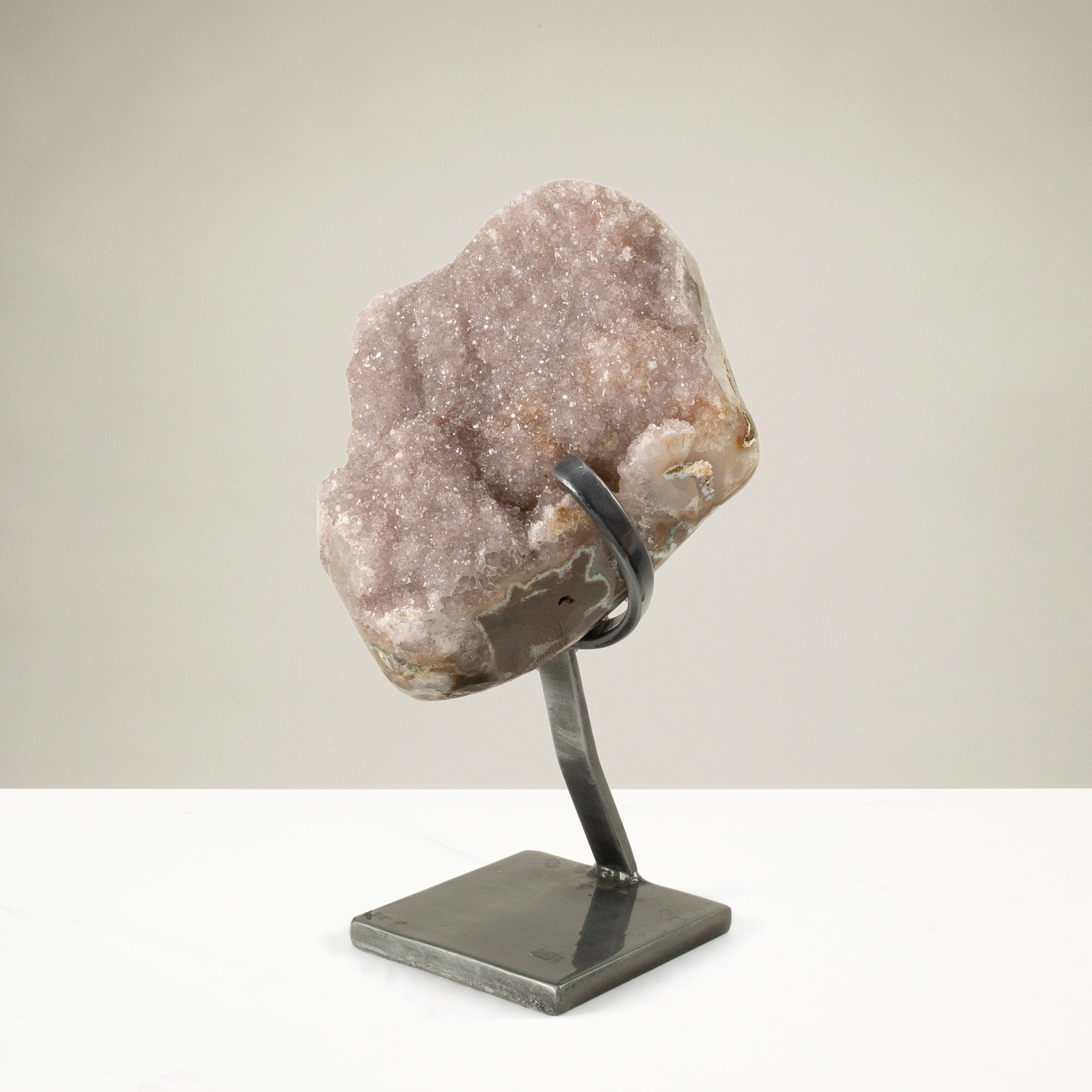 Kalifano Amethyst Uruguayan Amethyst Geode on Custom Stand - 14.7 lbs / 12 in. UAG3300.008