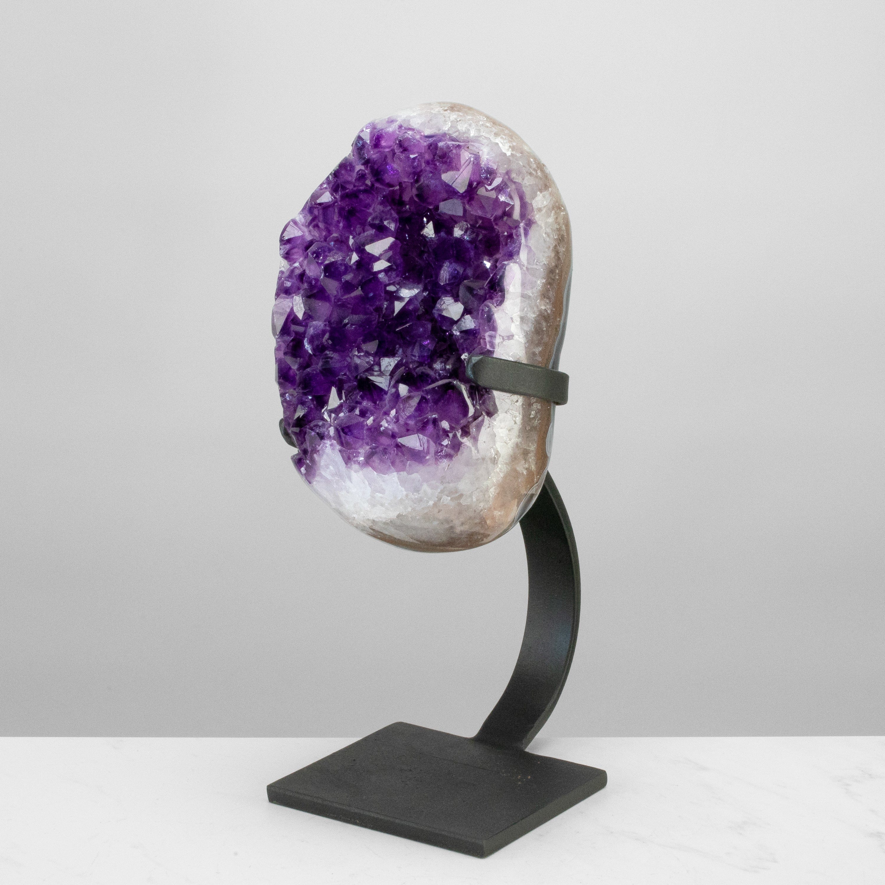 Kalifano Amethyst Uruguayan Amethyst Geode on Custom Stand - 15"/ 15 lbs - (Better Quality) UAG4200-B