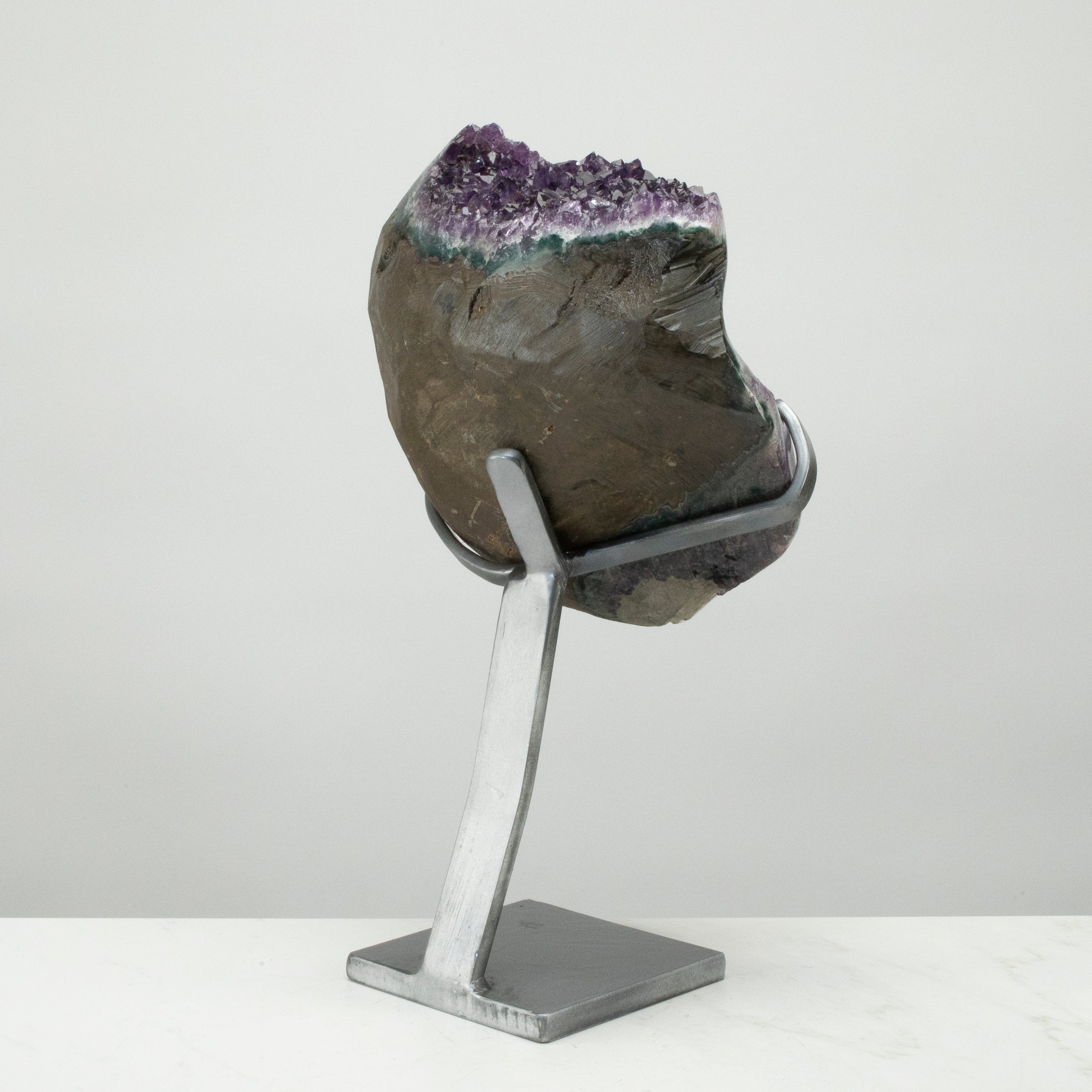 Kalifano Amethyst Uruguayan Amethyst Geode on Custom Stand - 15.5" / 19 lbs UAG7600.004