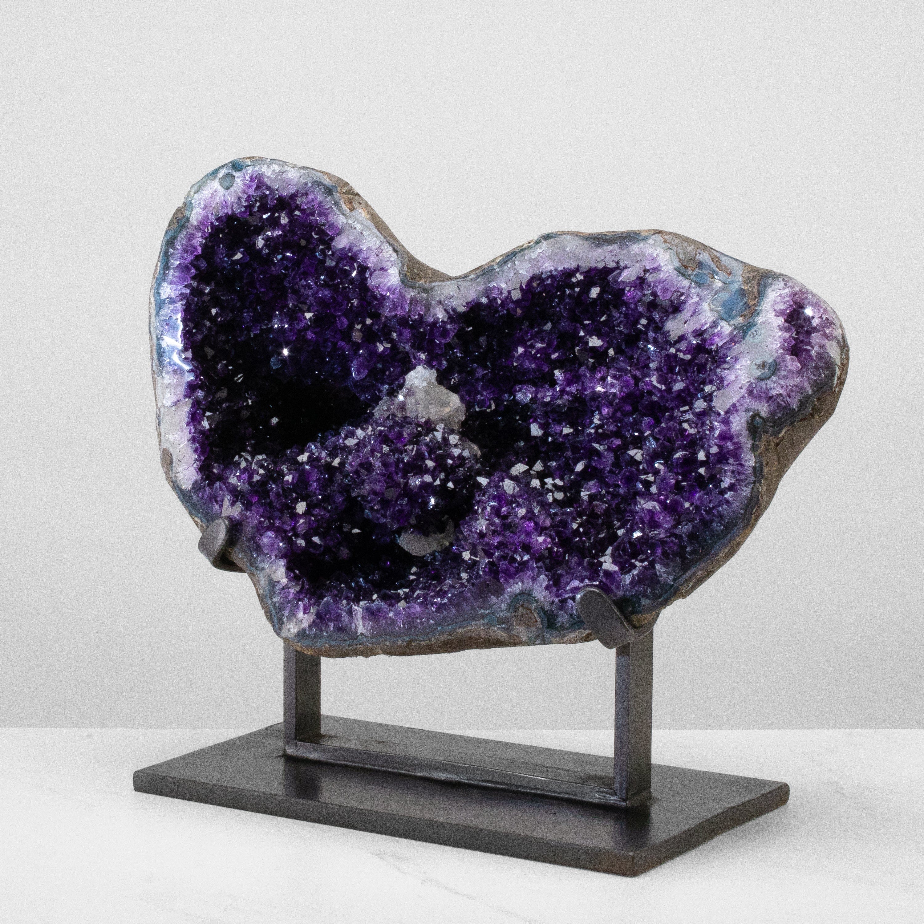 Kalifano Amethyst Uruguayan Amethyst Geode on Custom Stand - 15.5" / 59 lbs UAG29600.001