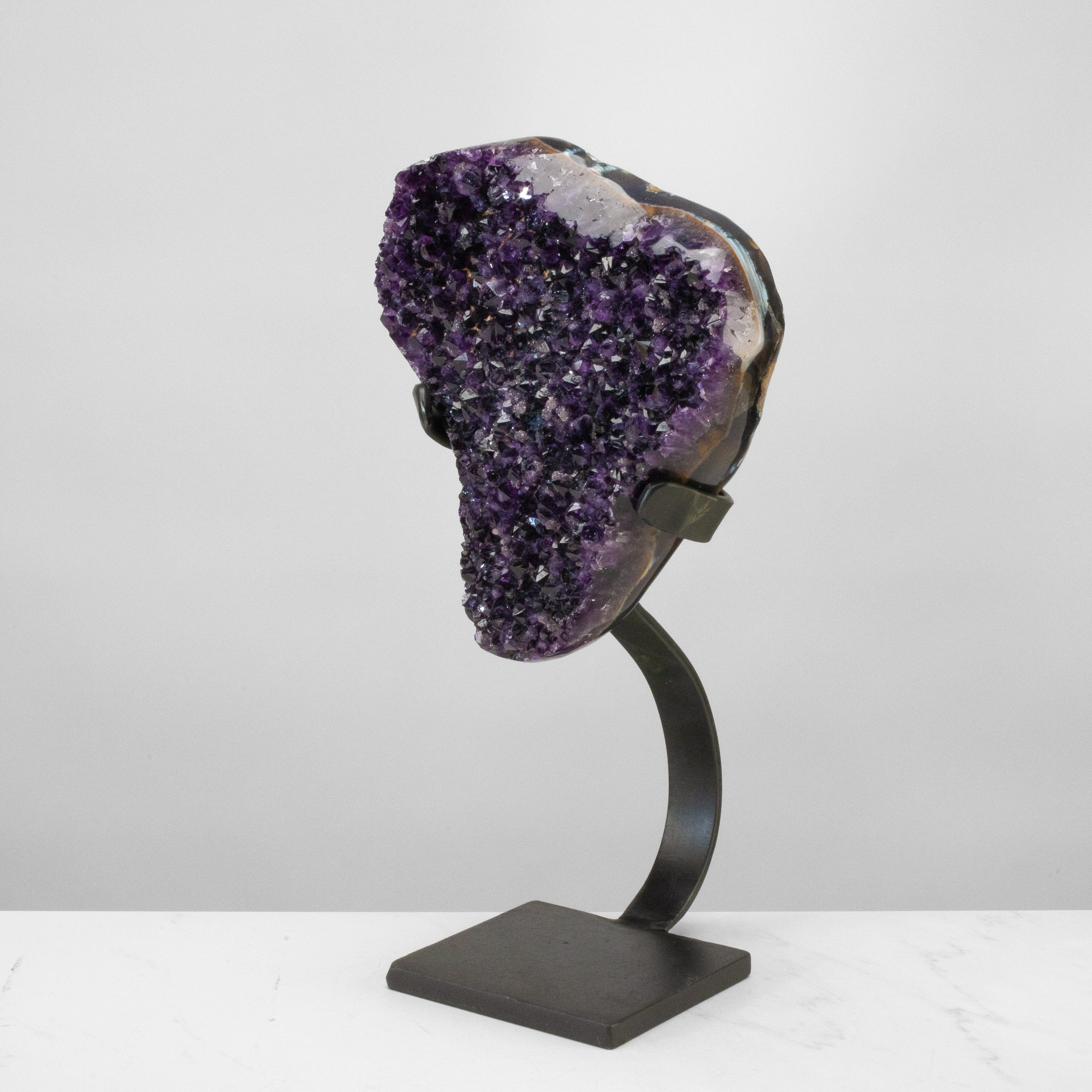 Kalifano Amethyst Uruguayan Amethyst Geode on Custom Stand - 16" / 15 lbs UAG9600.004