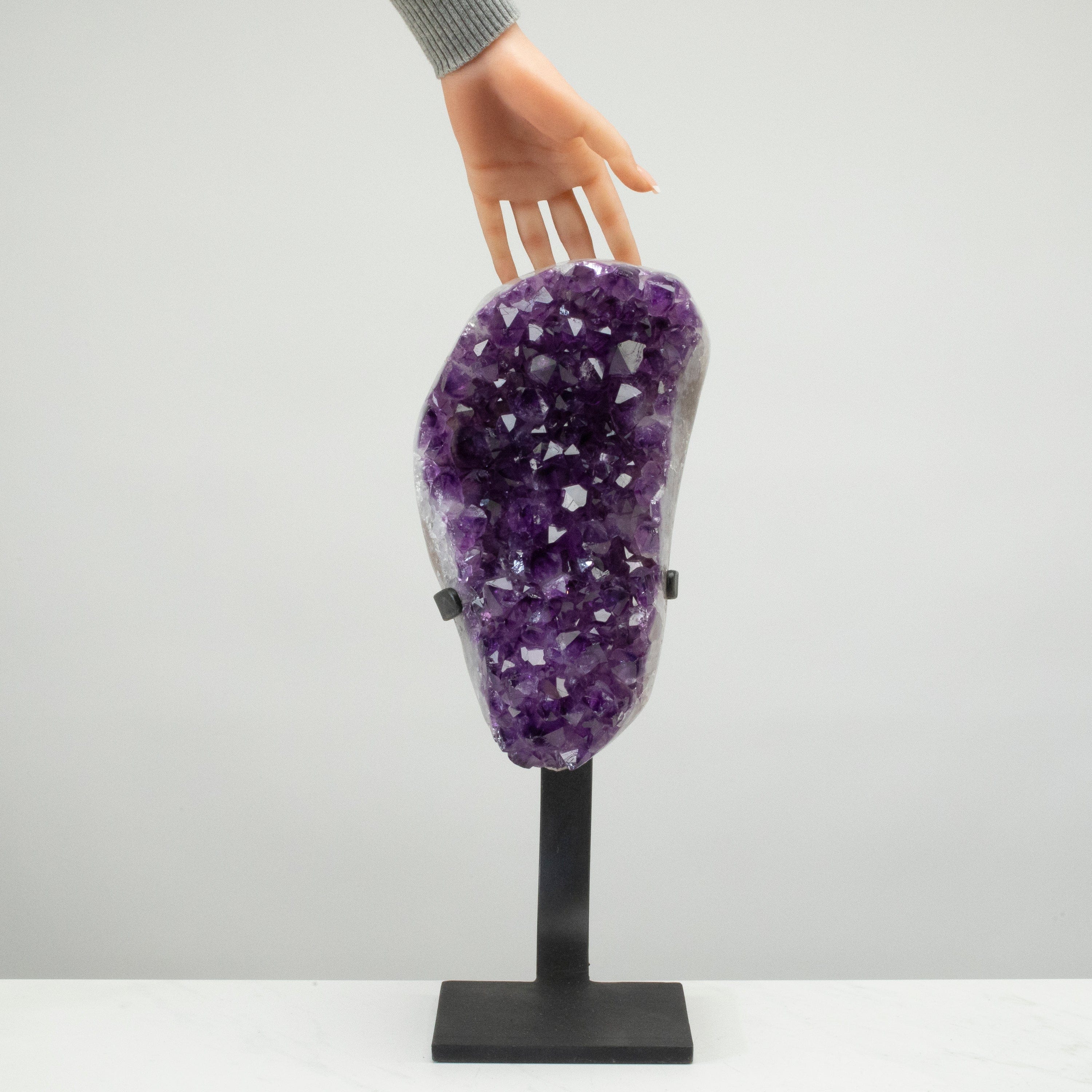 Kalifano Amethyst Uruguayan Amethyst Geode on Custom Stand - 18" / 18 lbs UAG5000.007