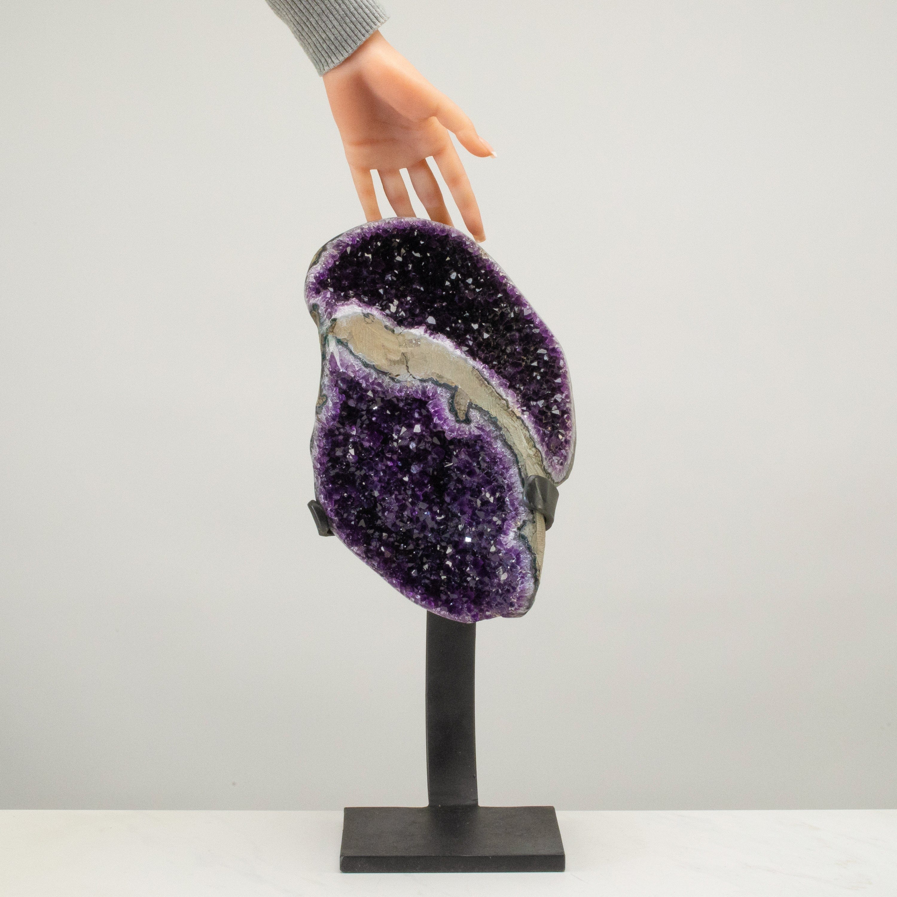 Kalifano Amethyst Uruguayan Amethyst Geode on Custom Stand - 18" / 19 lbs UAG10400.002