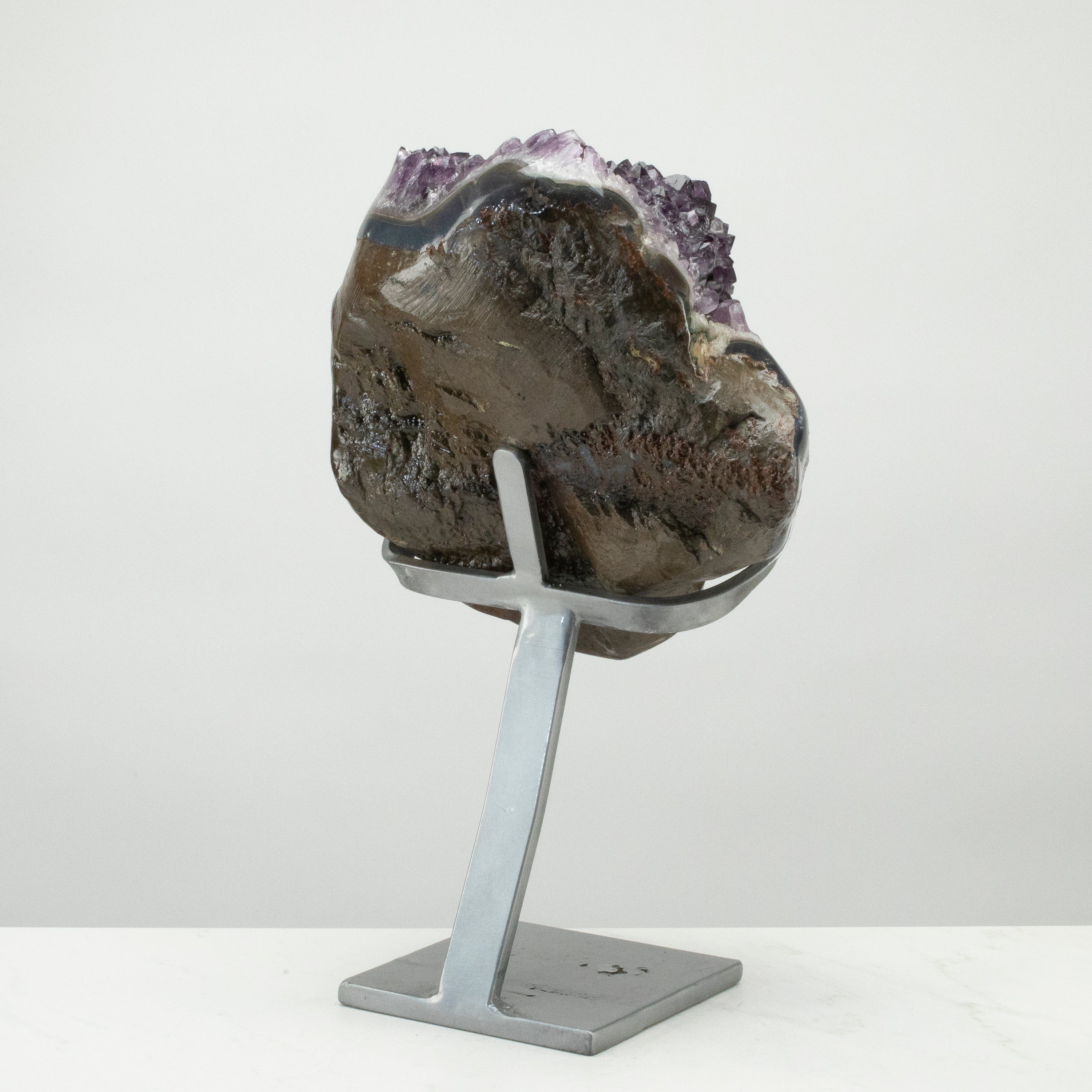 Kalifano Amethyst Uruguayan Amethyst Geode on Custom Stand - 18" / 30 lbs UAG10800.003