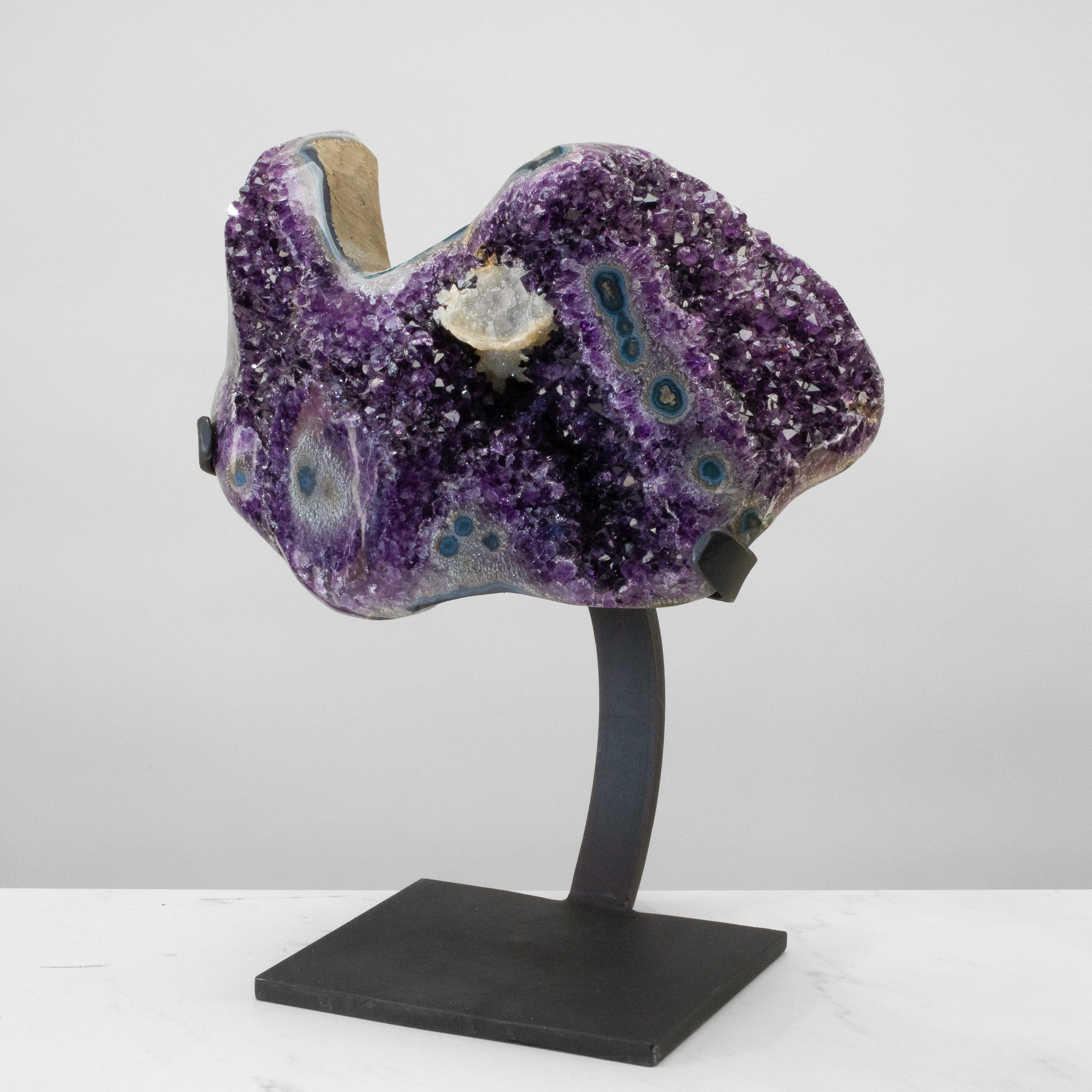 Kalifano Amethyst Uruguayan Amethyst Geode on Custom Stand - 18" / 37 lbs UAG10800.001