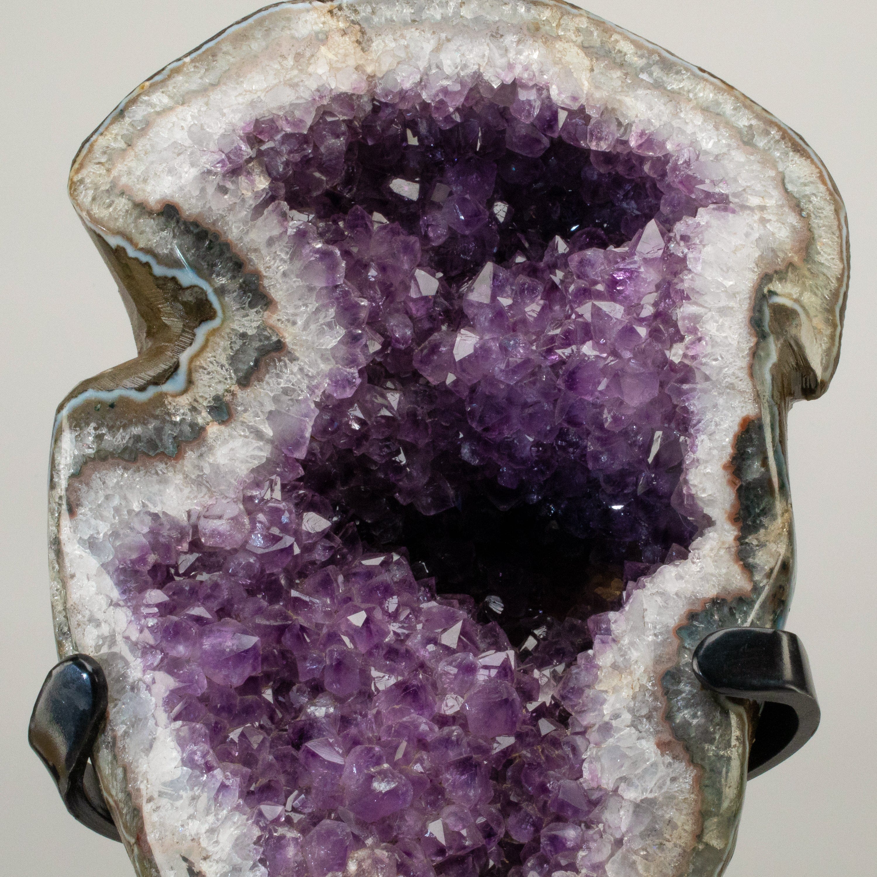 Kalifano Amethyst Uruguayan Amethyst Geode on Custom Stand - 18.5" / 29 lbs UAG6400.007