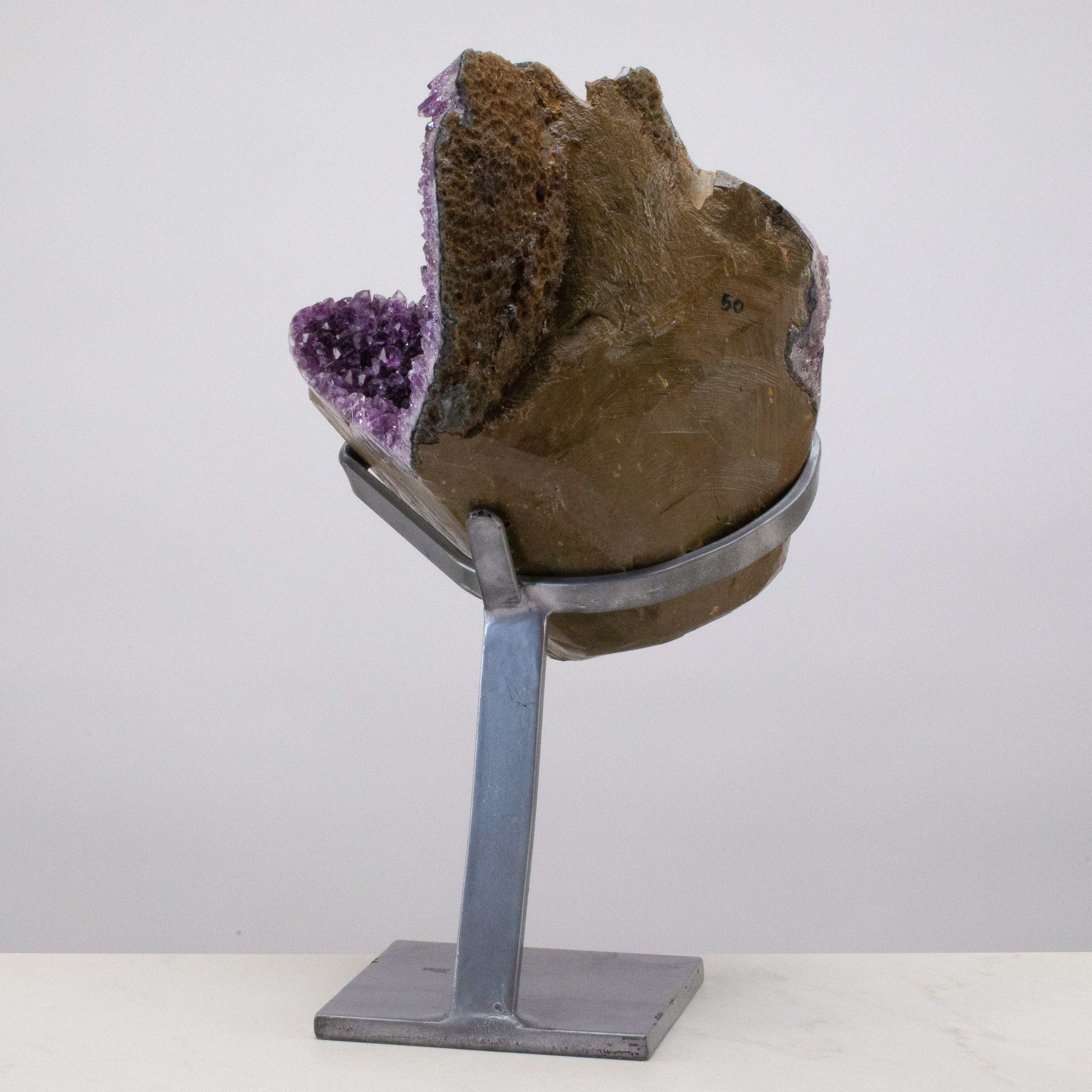 Kalifano Amethyst Uruguayan Amethyst Geode on Custom Stand - 18.5" / 30 lbs UAG9600.006