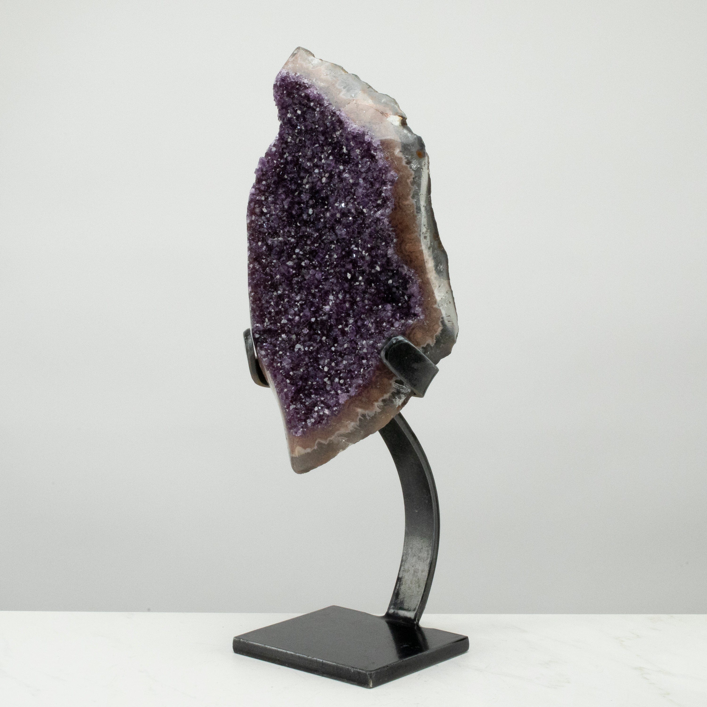 Kalifano Amethyst Uruguayan Amethyst Geode on Custom Stand - 19" / 15 lbs UAG5600.003