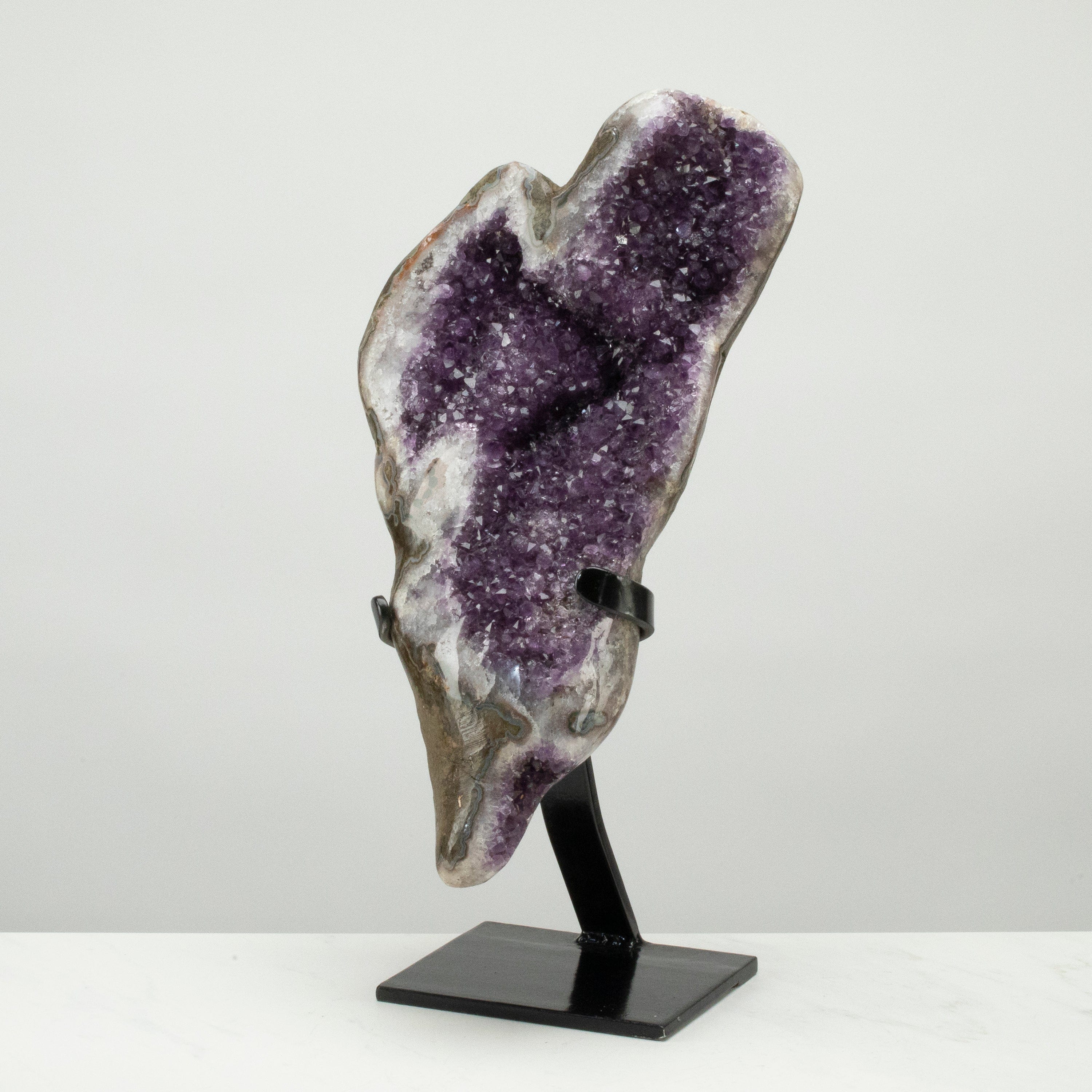 Kalifano Amethyst Uruguayan Amethyst Geode on Custom Stand - 19" / 22 lbs UAG6800.008