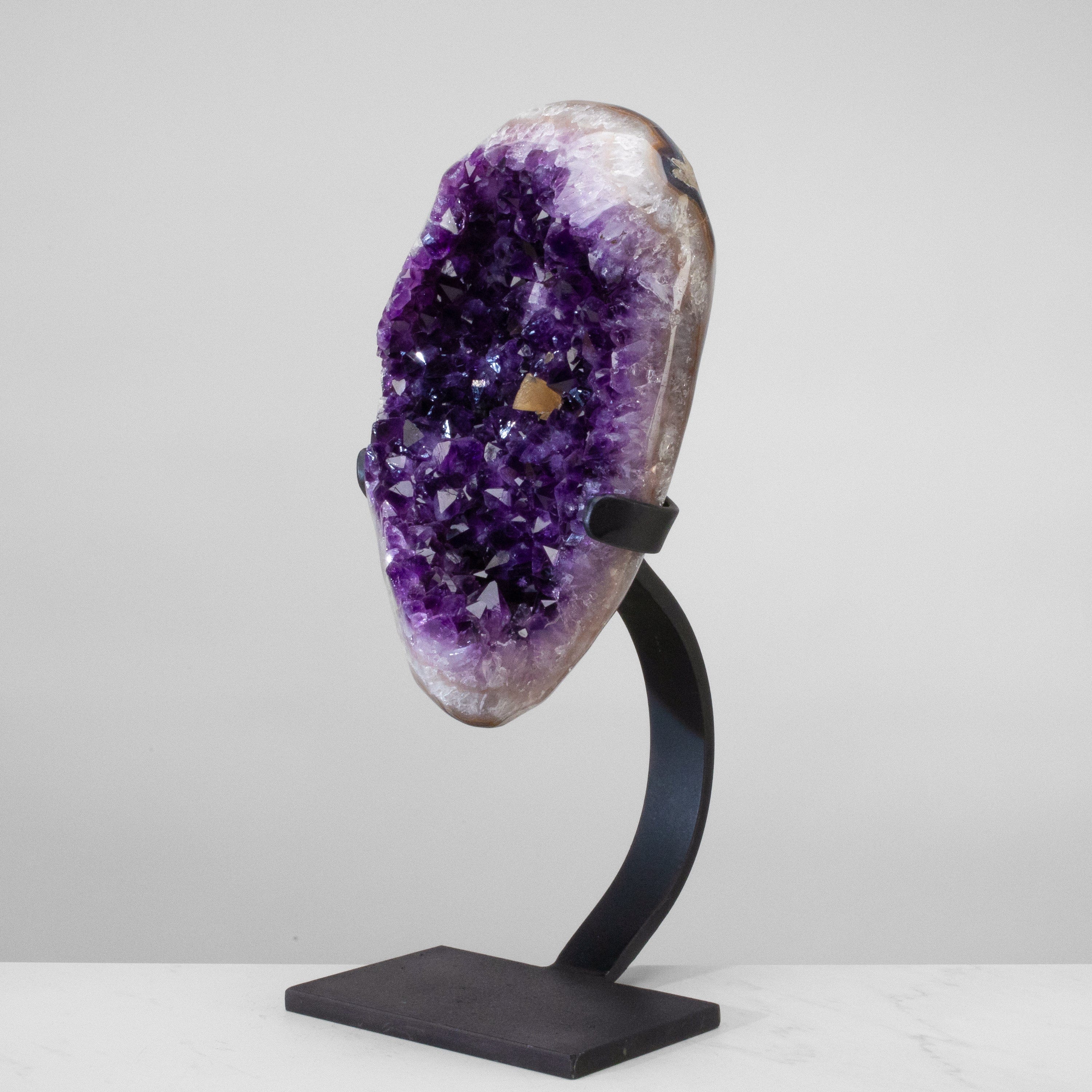 Kalifano Amethyst Uruguayan Amethyst Geode on Custom Stand - 19" / 30 lbs UAG14400.001