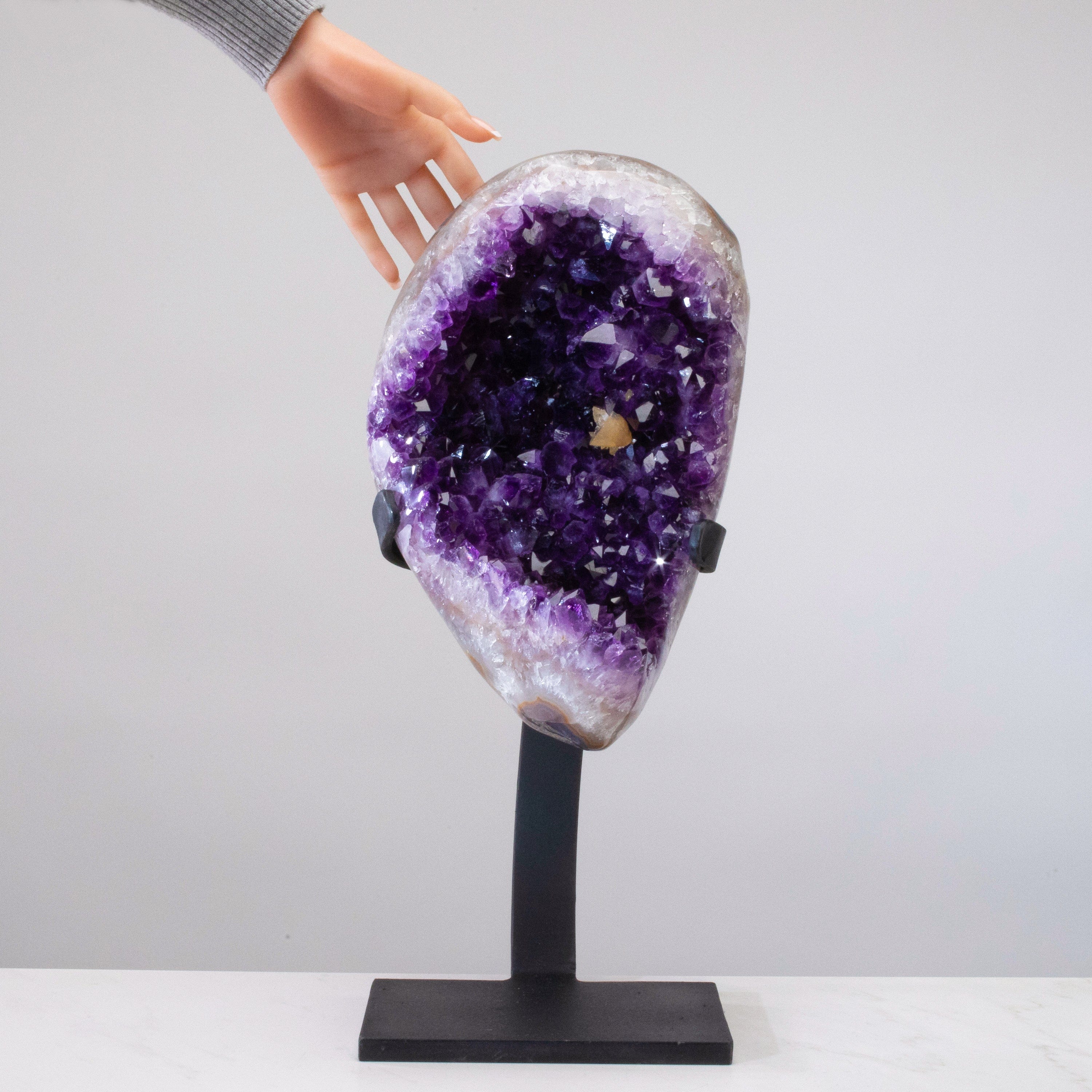 Kalifano Amethyst Uruguayan Amethyst Geode on Custom Stand - 19" / 30 lbs UAG14400.001