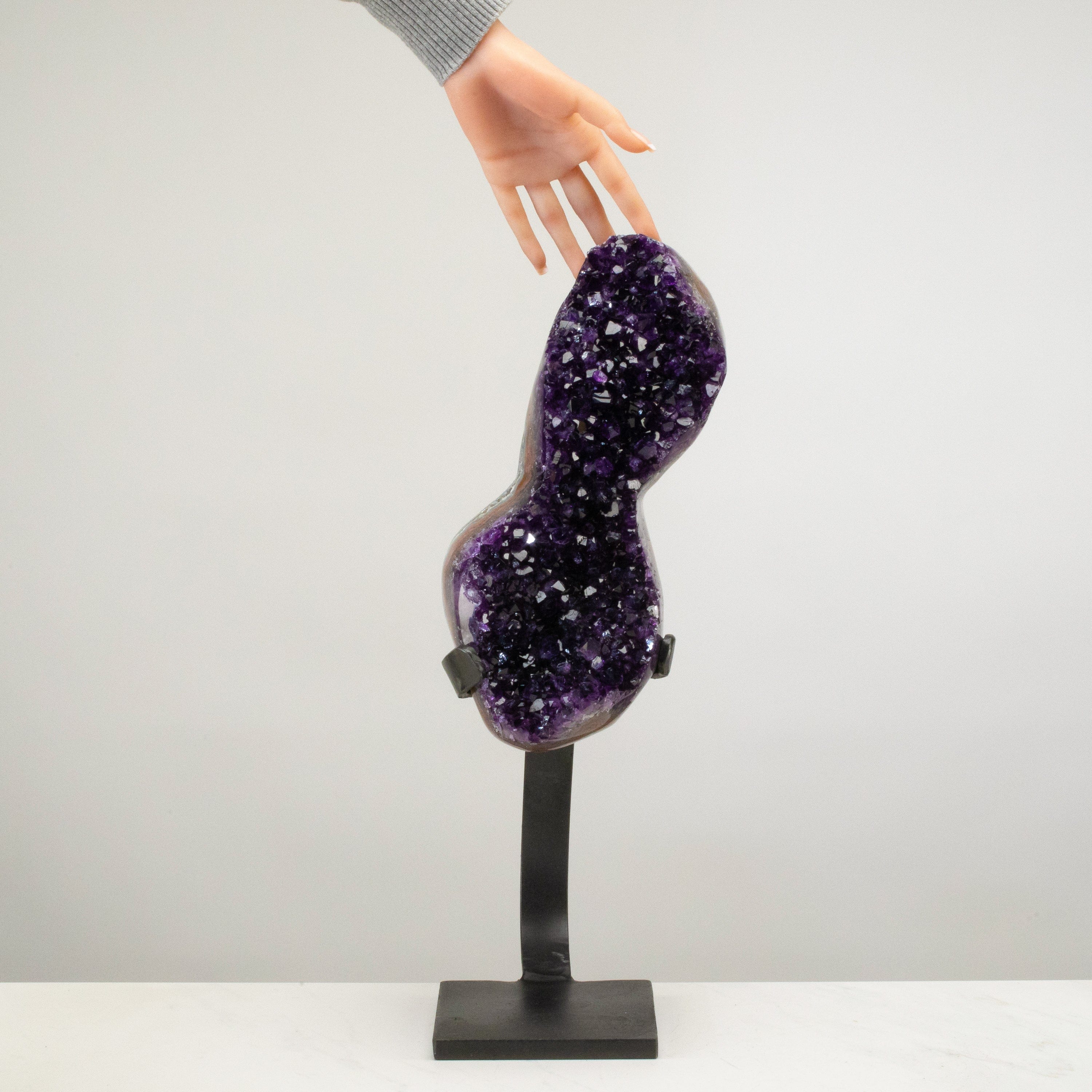 Kalifano Amethyst Uruguayan Amethyst Geode on Custom Stand - 20" / 18 lbs UAG8800.004