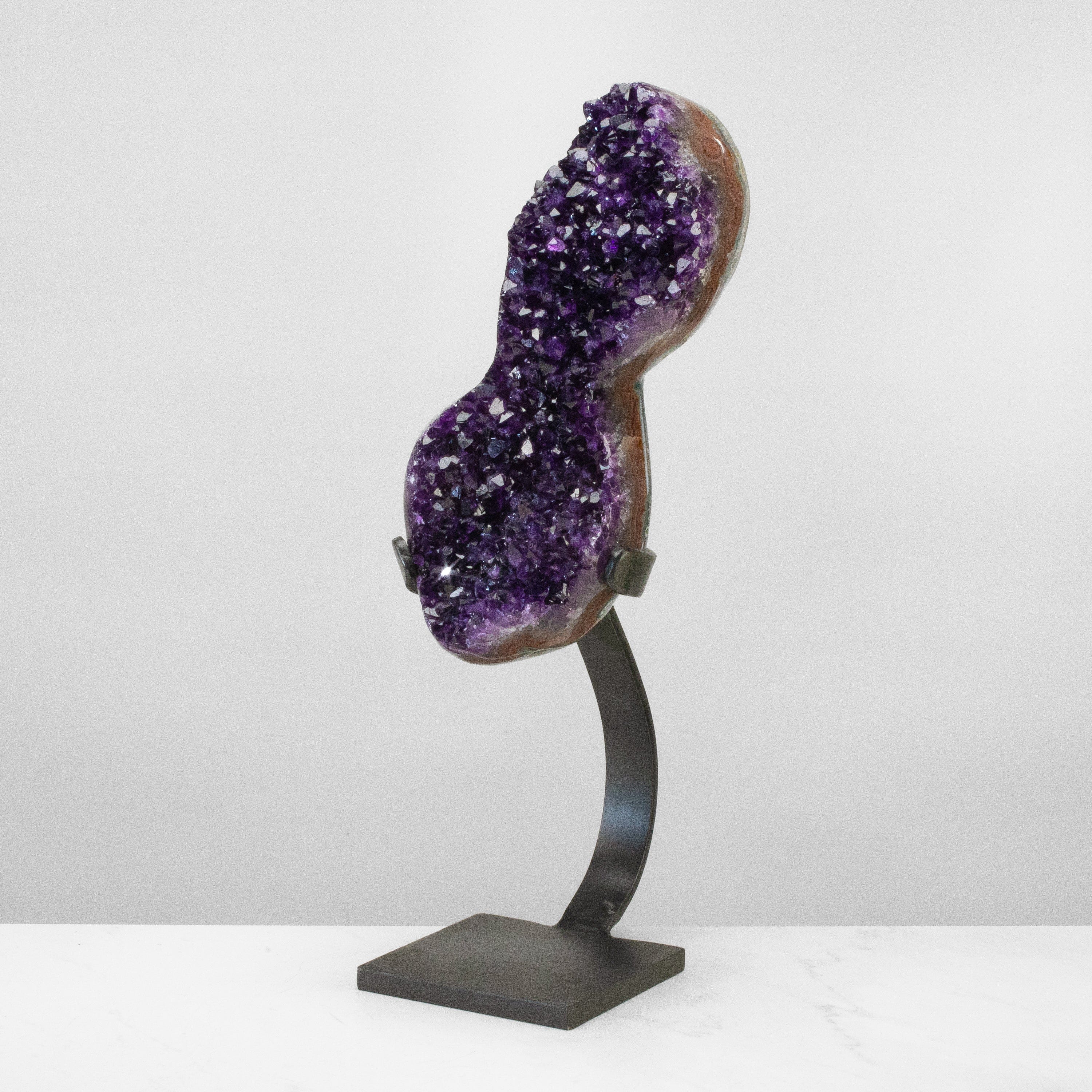 Kalifano Amethyst Uruguayan Amethyst Geode on Custom Stand - 20" / 18 lbs UAG8800.004