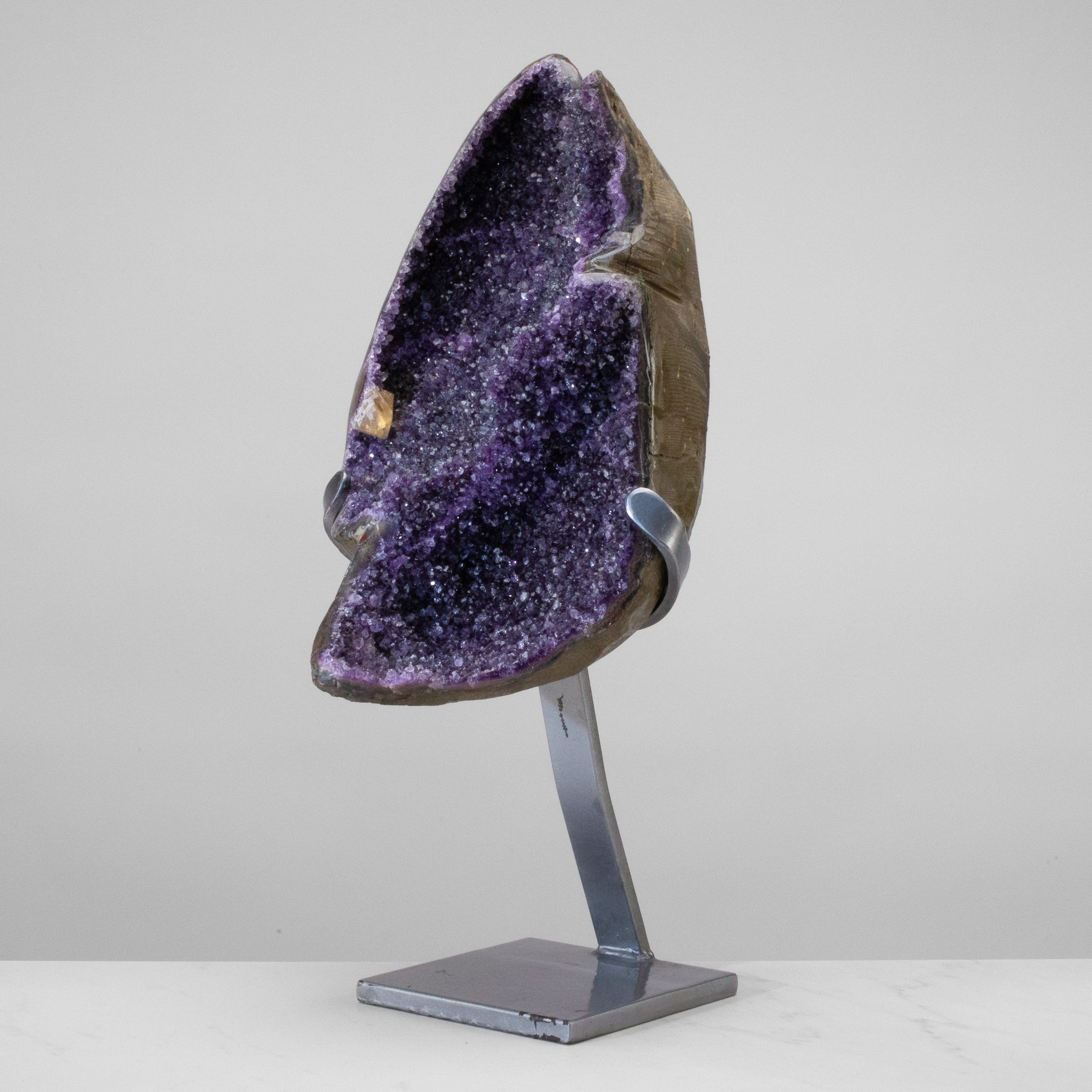 Kalifano Amethyst Uruguayan Amethyst Geode on Custom Stand - 21" / 29 lbs UAG7200.007