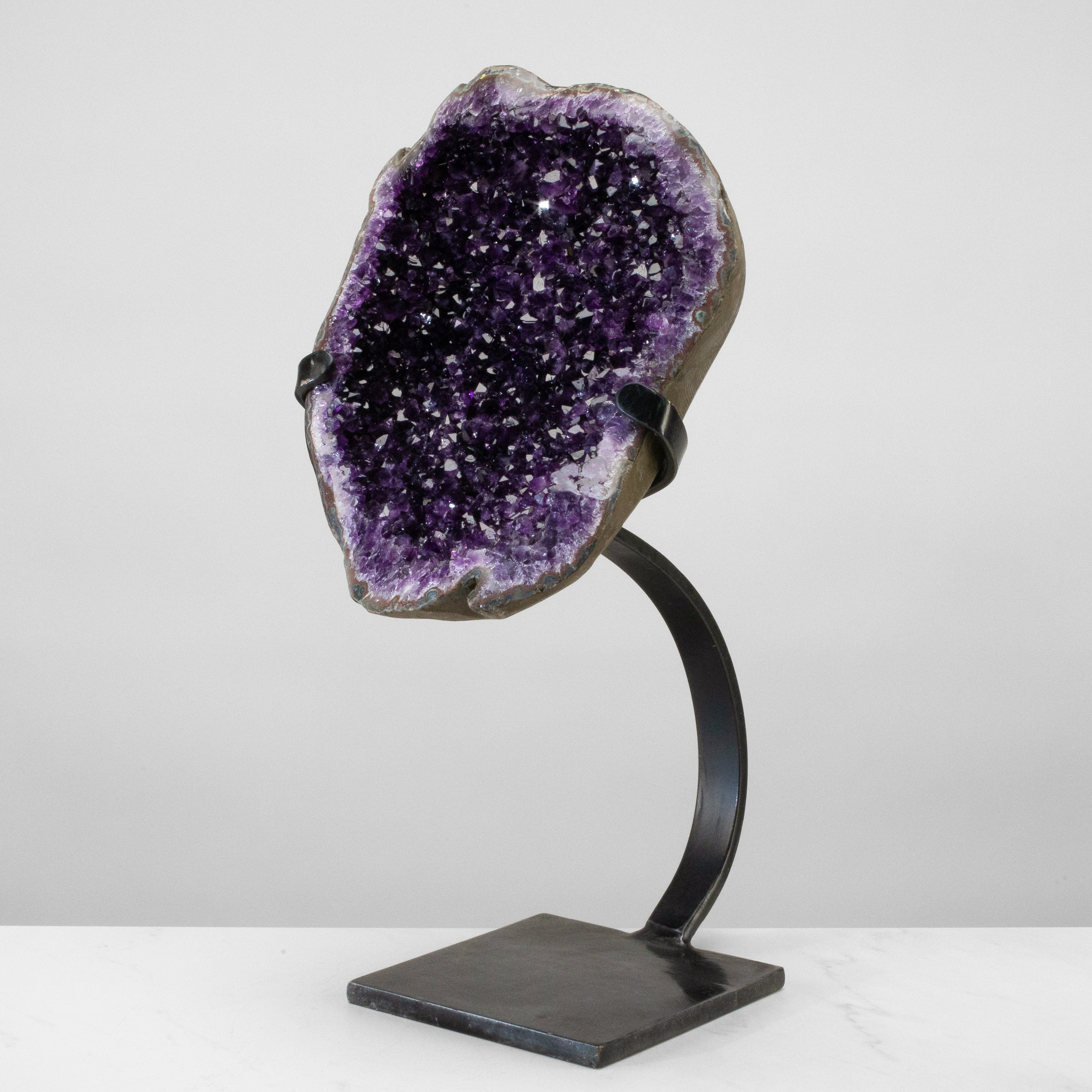 Kalifano Amethyst Uruguayan Amethyst Geode on Custom Stand - 21" / 30 lbs UAG17600.003