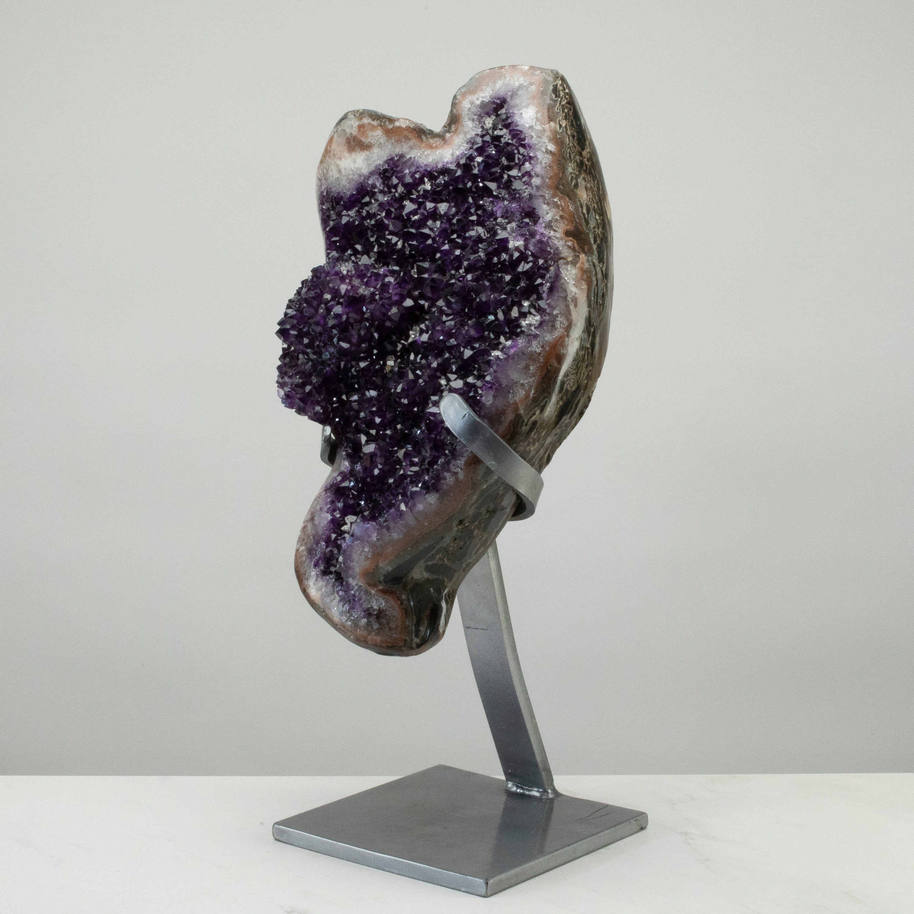 Kalifano Amethyst Uruguayan Amethyst Geode on Custom Stand - 21" / 42 lbs UAG20000.003