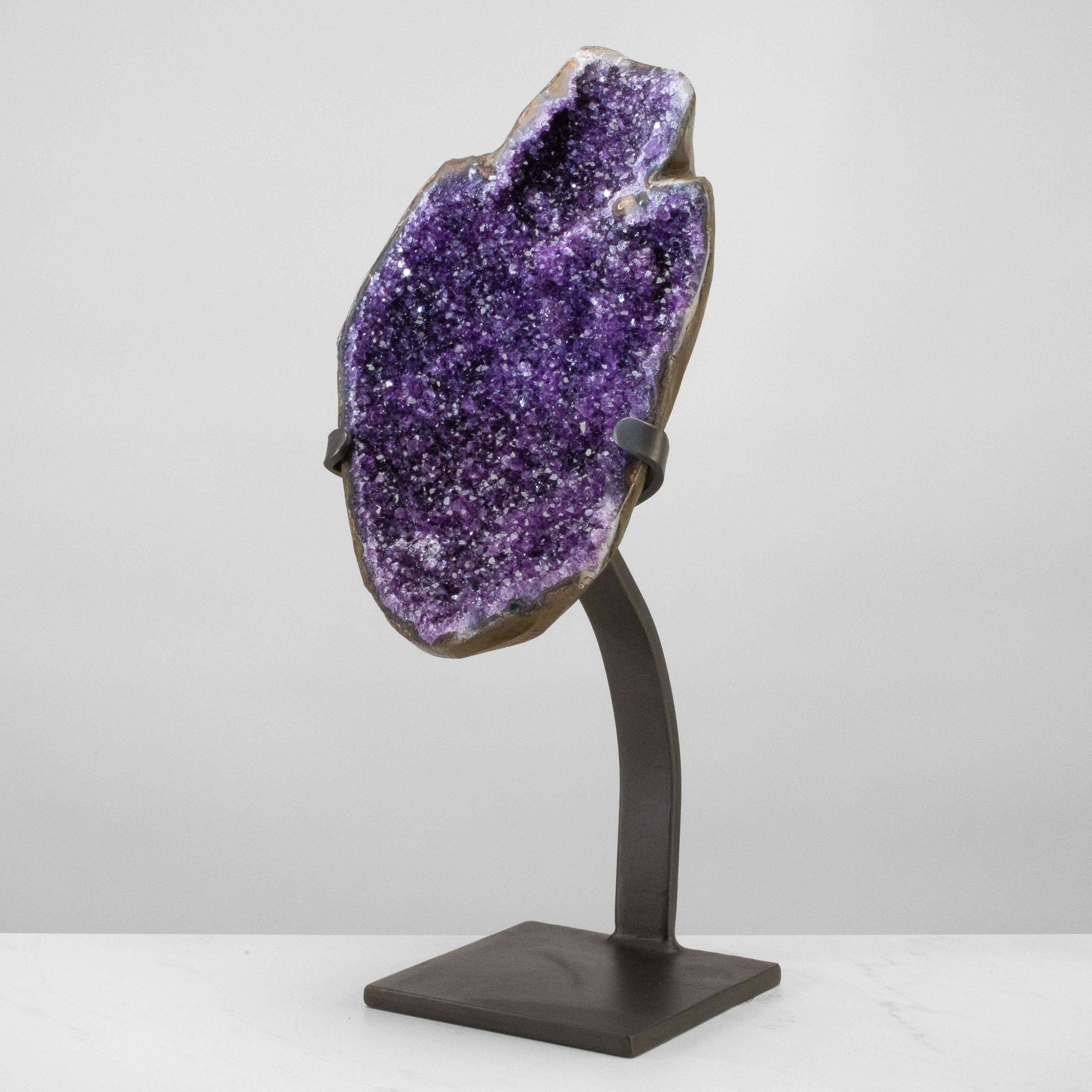 Kalifano Amethyst Uruguayan Amethyst Geode on Custom Stand - 21.5" / 26 lbs UAG7200.003