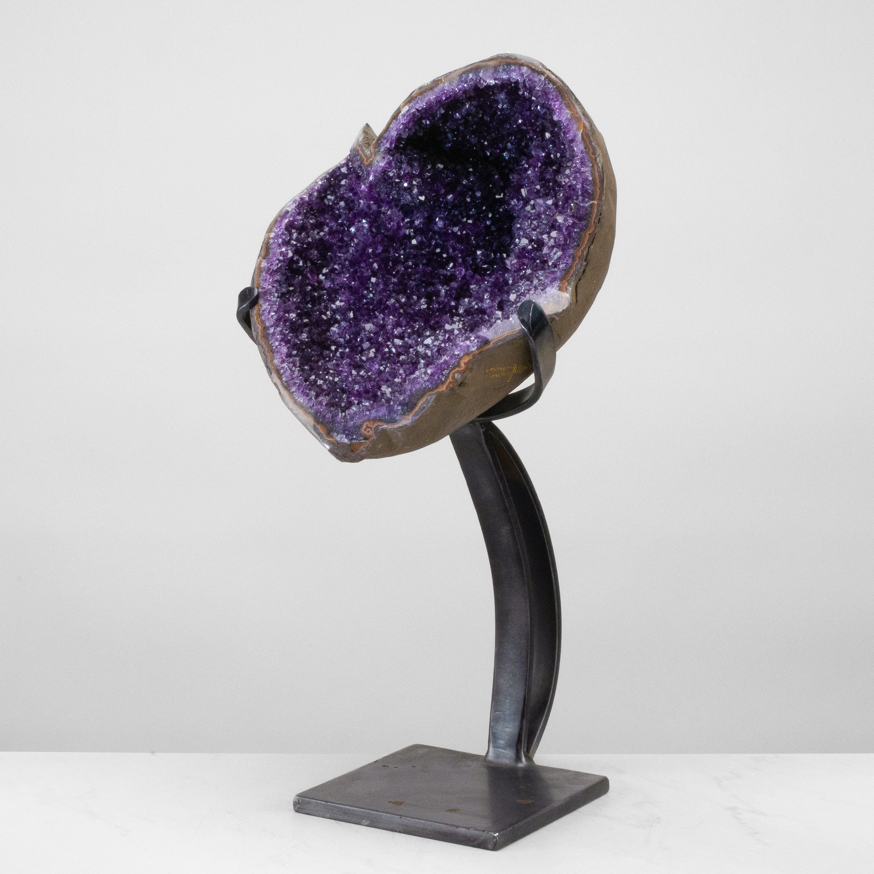 Kalifano Amethyst Uruguayan Amethyst Geode on Custom Stand - 22" / 35 lbs UAG16000.006