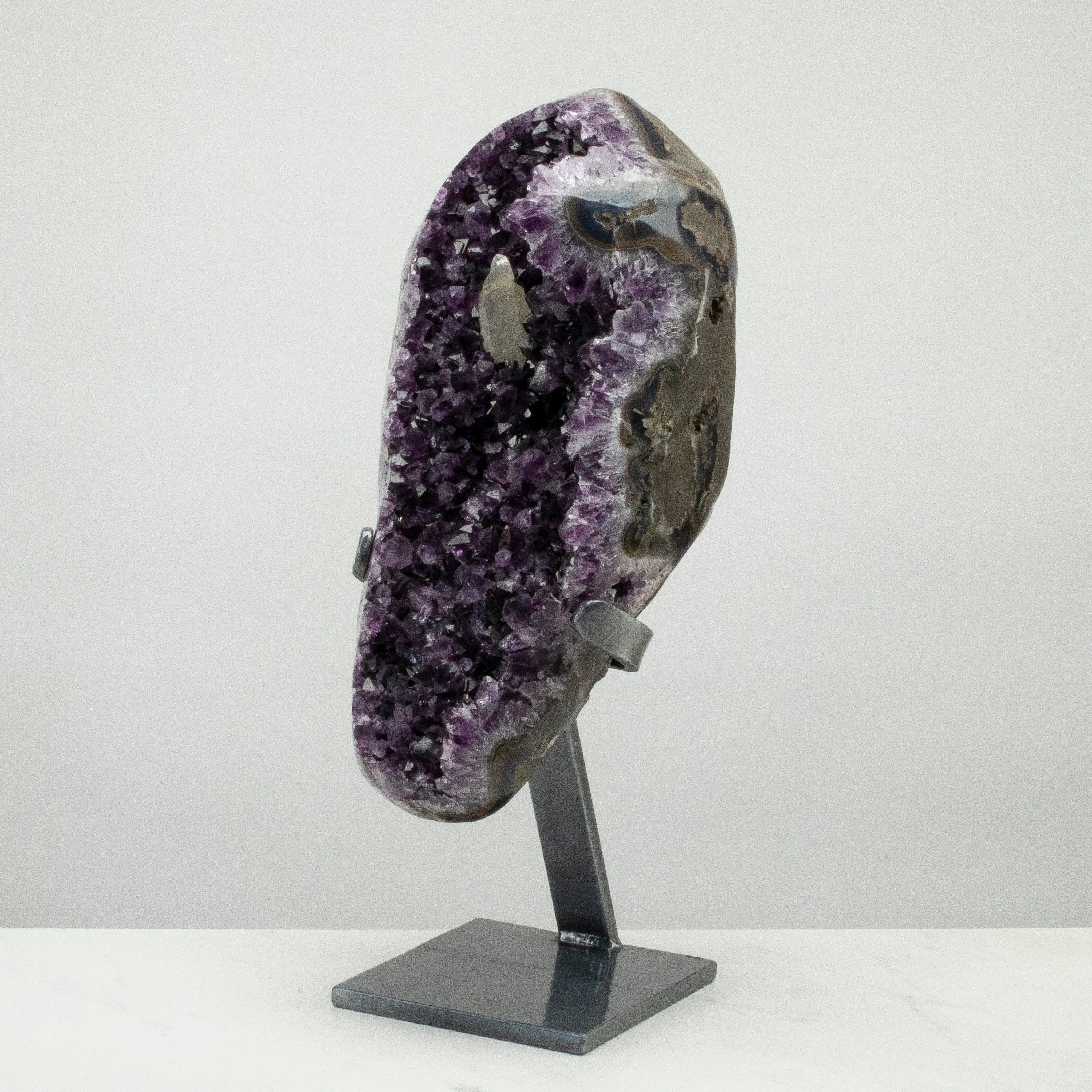 Kalifano Amethyst Uruguayan Amethyst Geode on Custom Stand - 22" / 44 lbs UAG13600.001